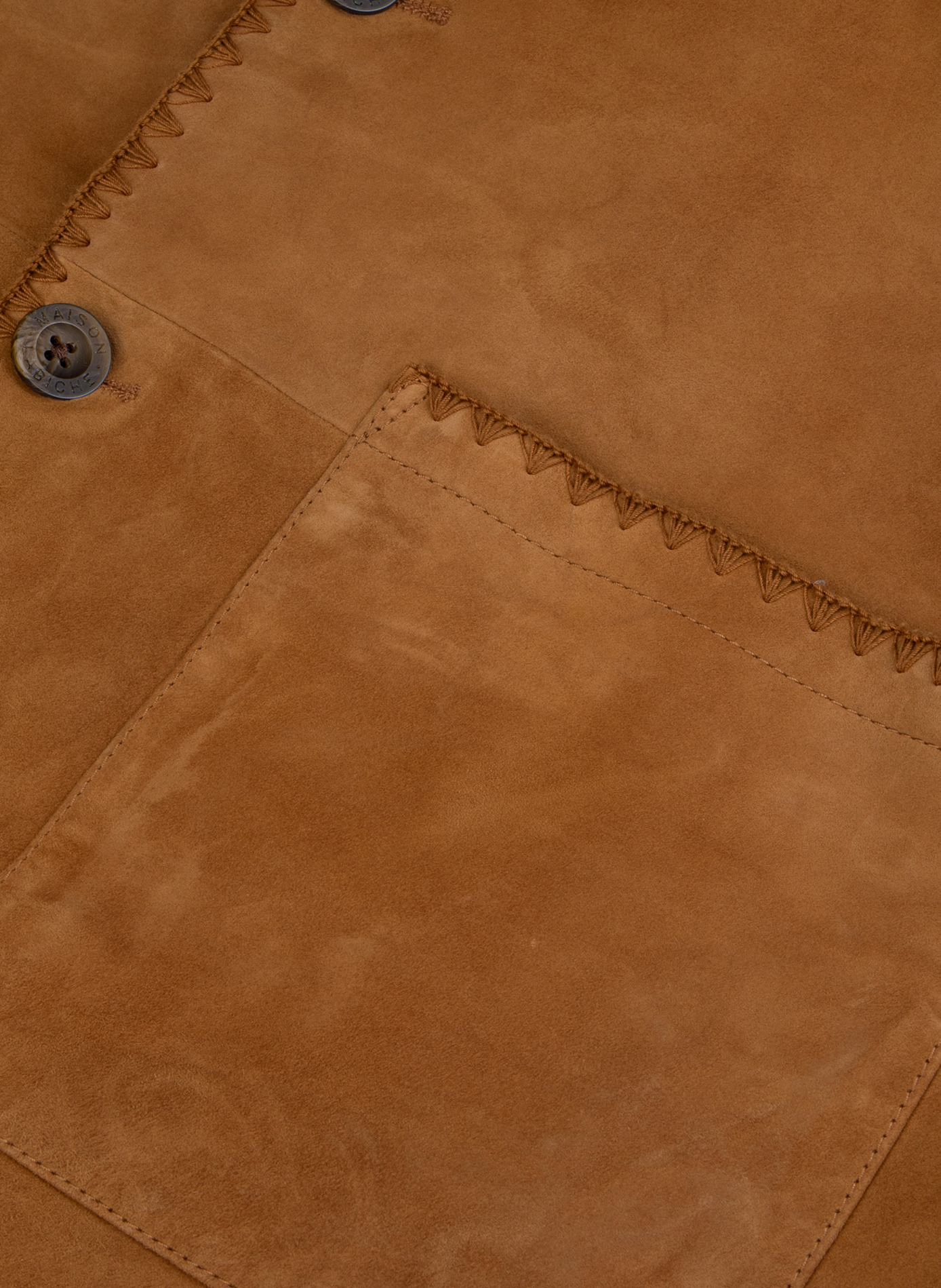 Straight classic collar suede leather jacket MAISON LABICHE Brown