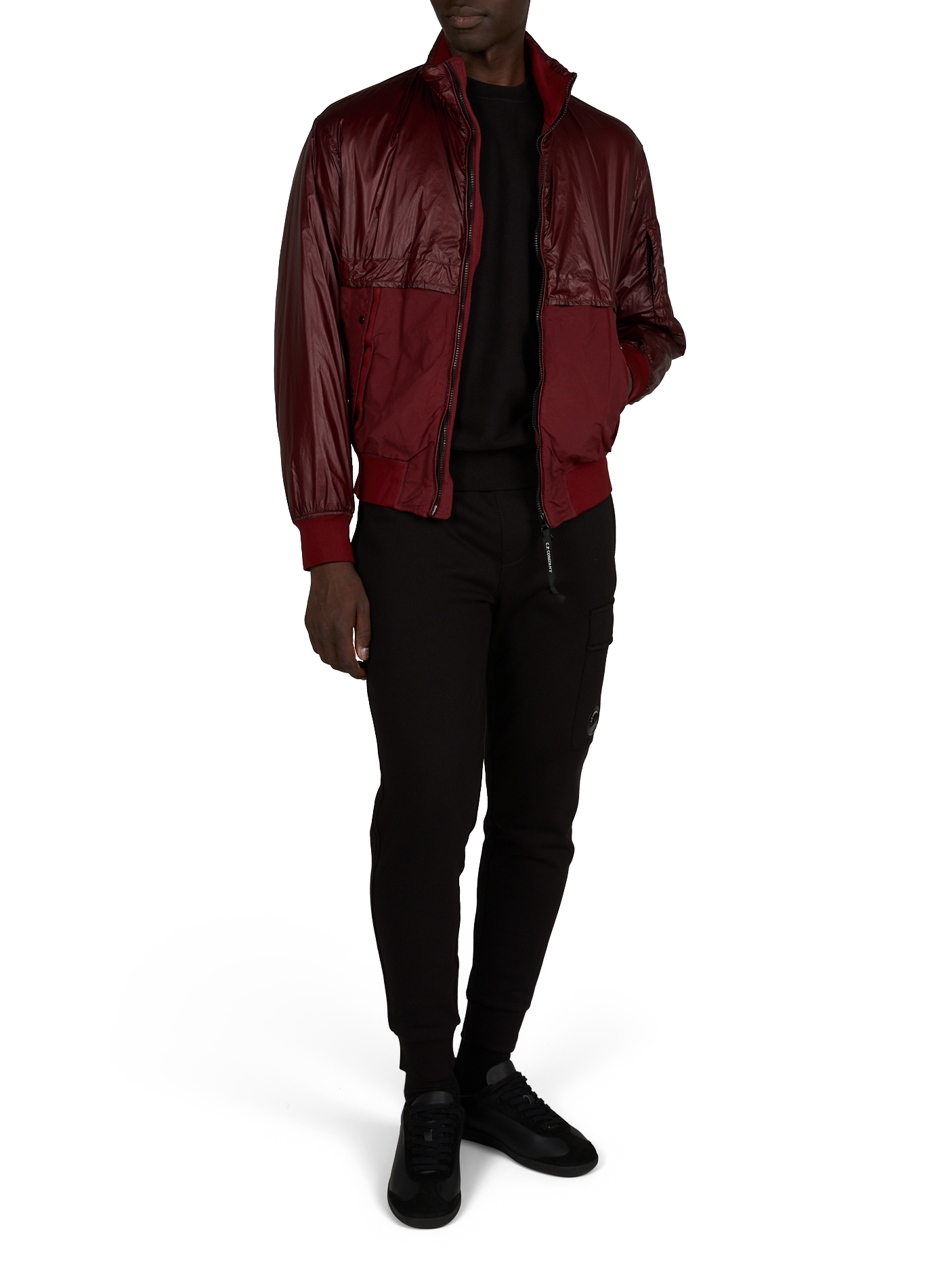 Veste à col montant texturée CP COMPANY Rouge