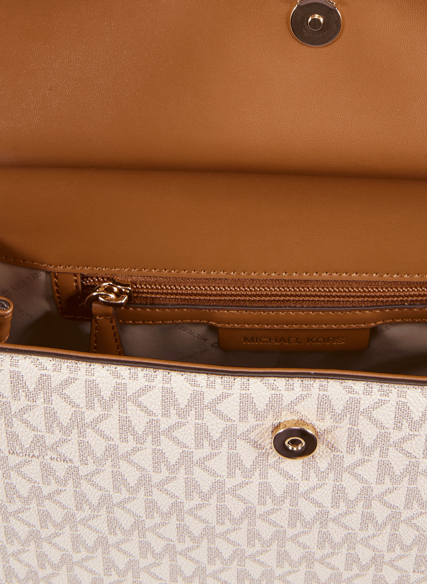 Textured Landry logo print handbag MICHAEL KORS Beige