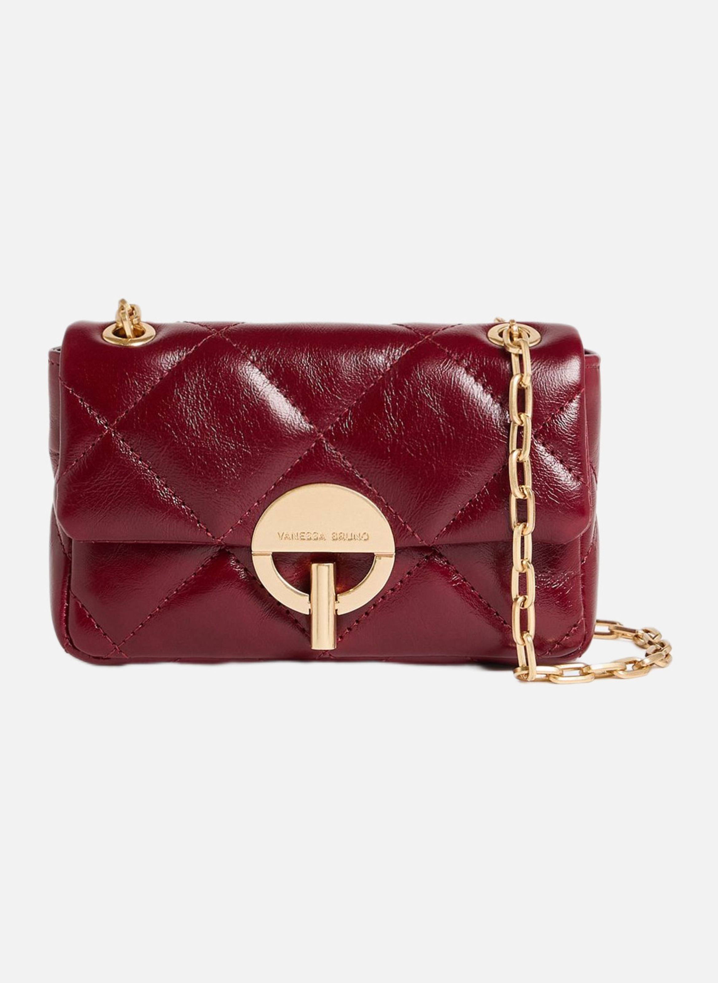 Petit sac moon en cuir craquelé VANESSA BRUNO Rouge