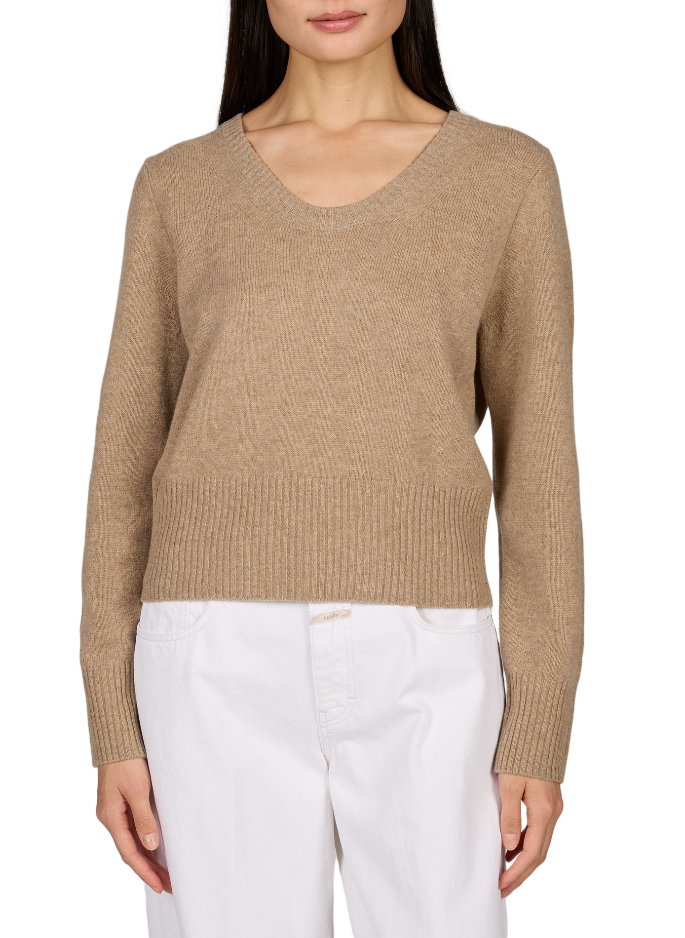 Rundhalsausschnitt-Pullover CLOSED Beige