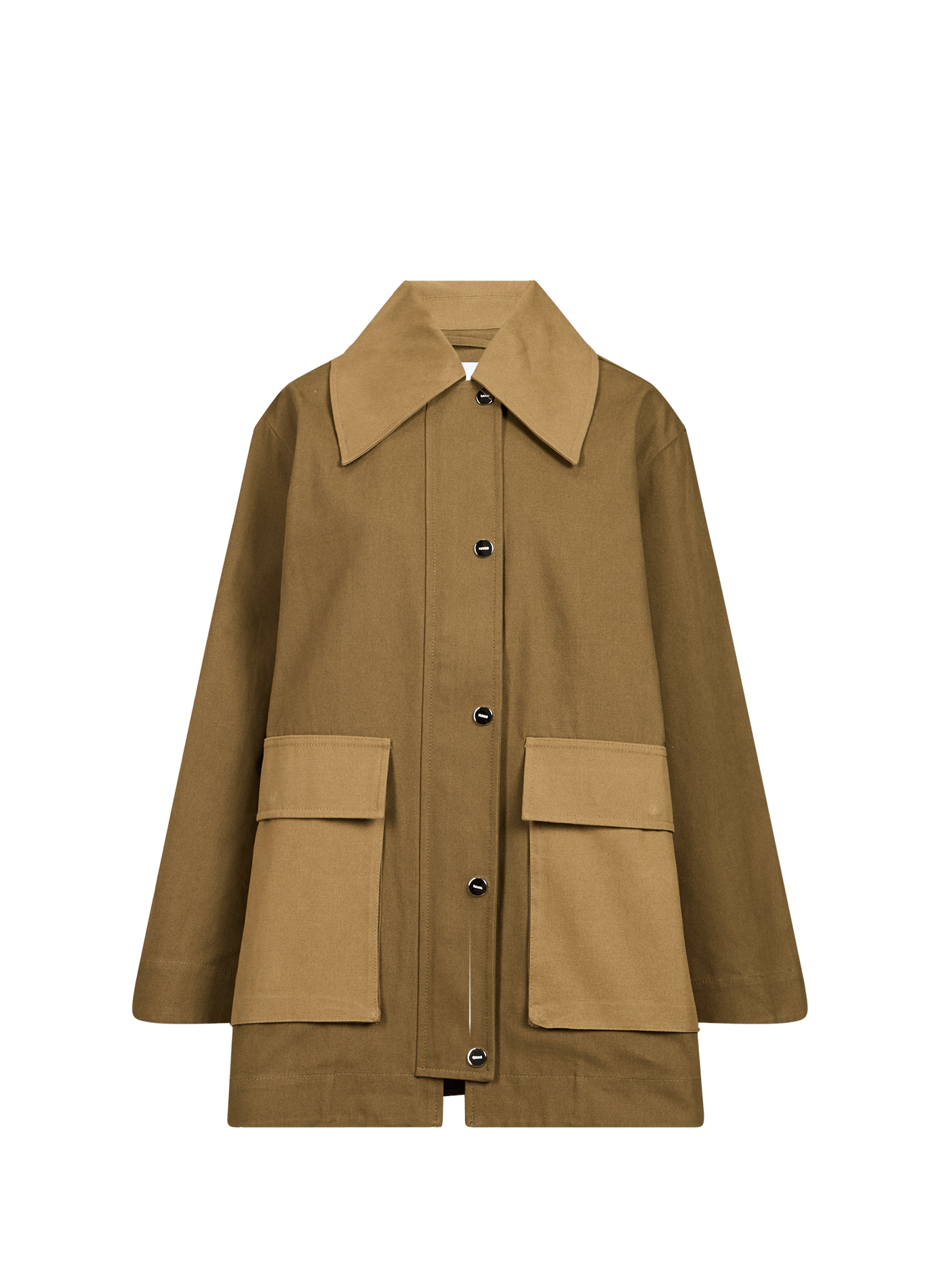 Veste mi-longue en coton GANNI Kaki