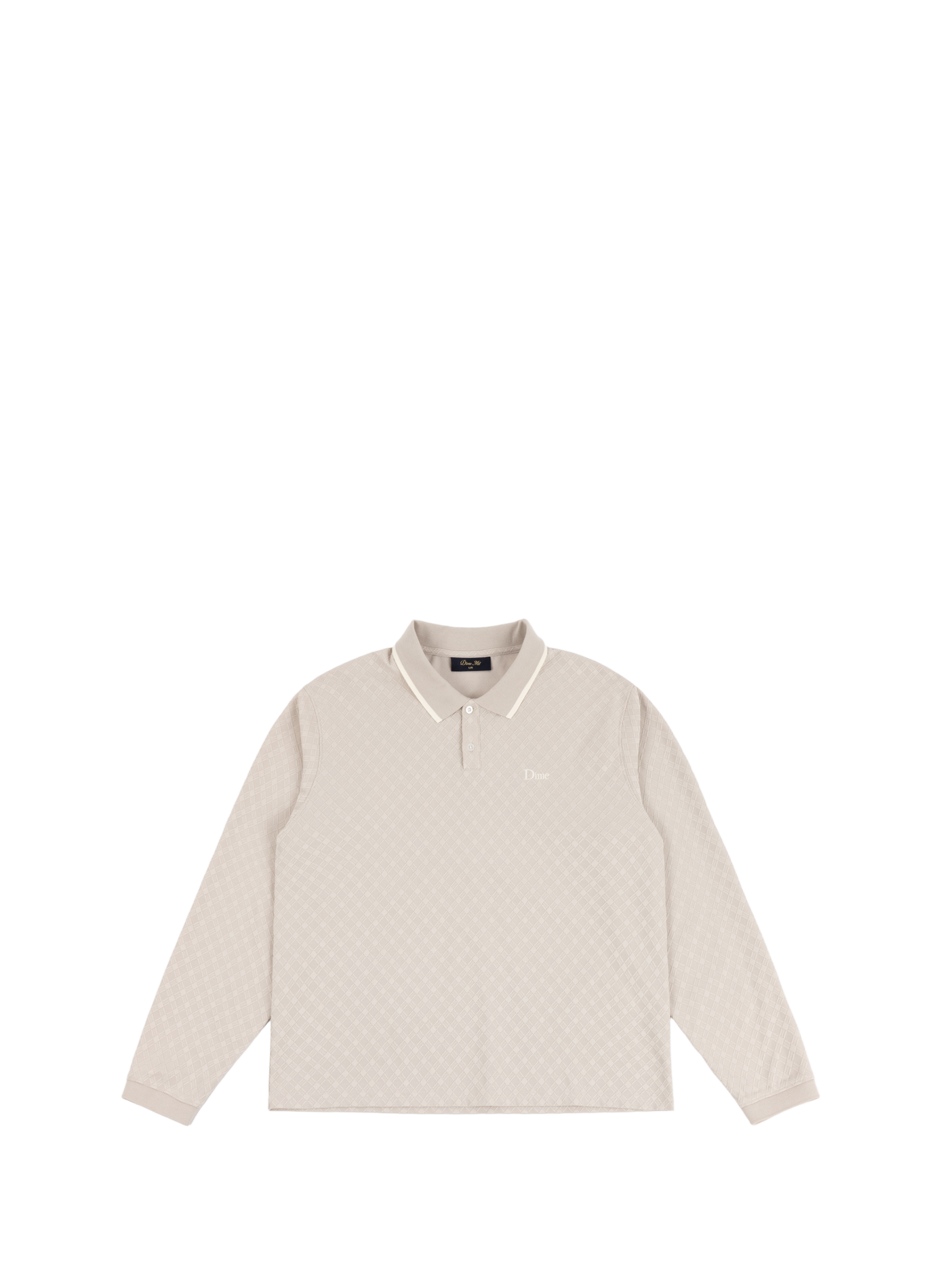 Straight polo with embroidered logo in cotton DIME Beige