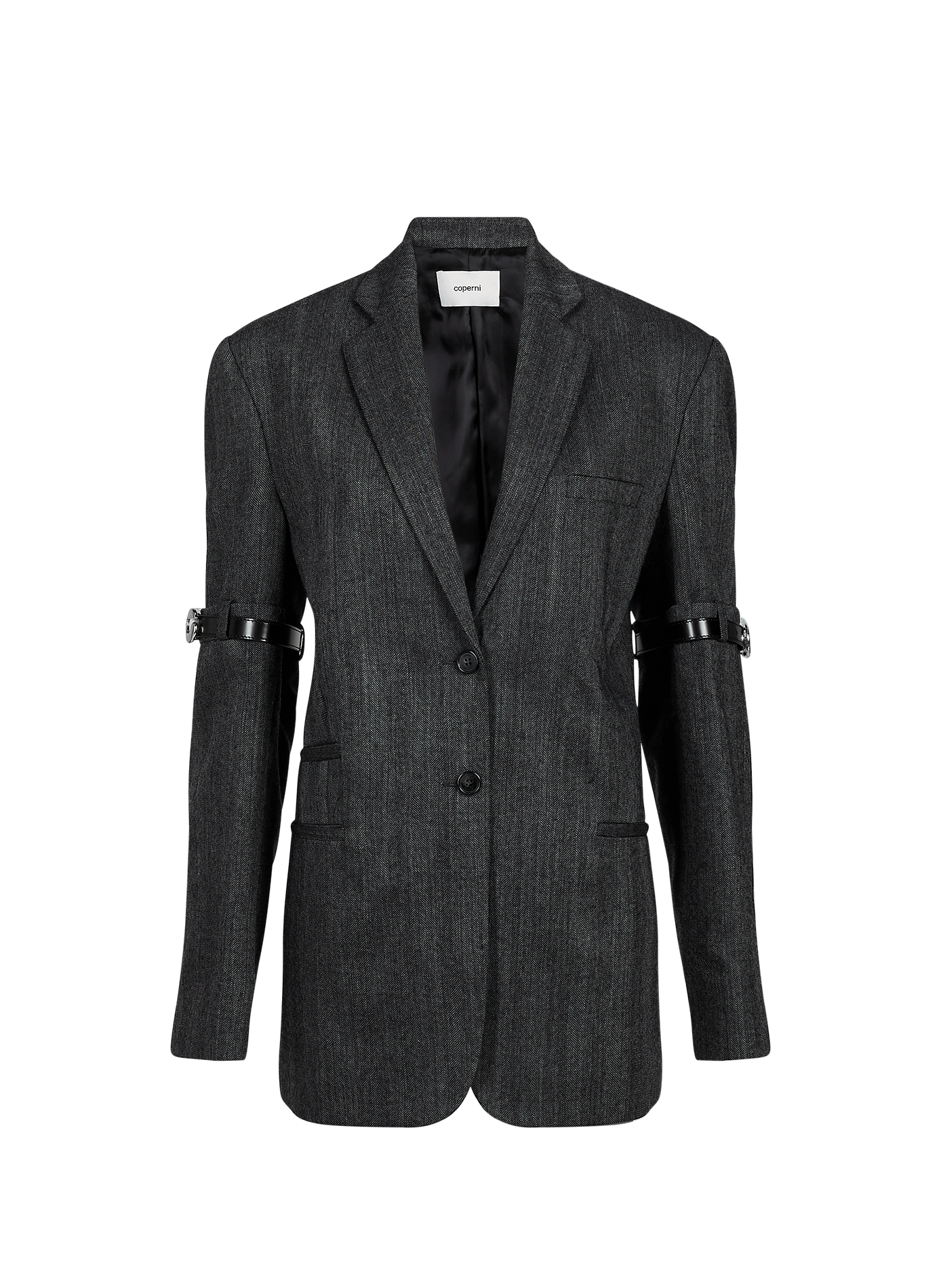 Oversized wool blazer with logo belt COPERNI Grey