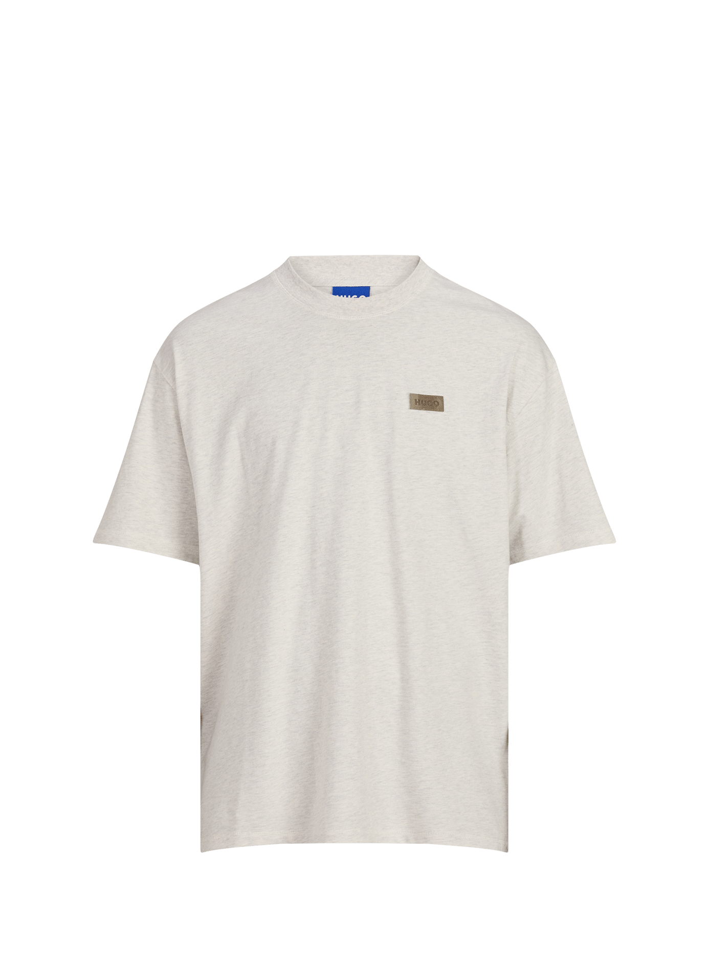 Plain straight-cut crew-neck T-shirt HUGO BLUE Grey