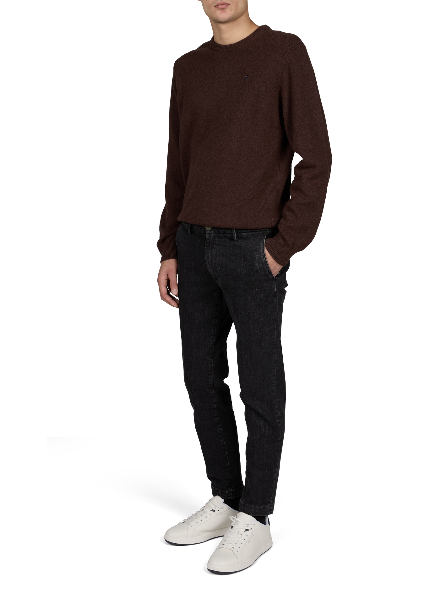 Gerader Wollpullover HACKETT Braun