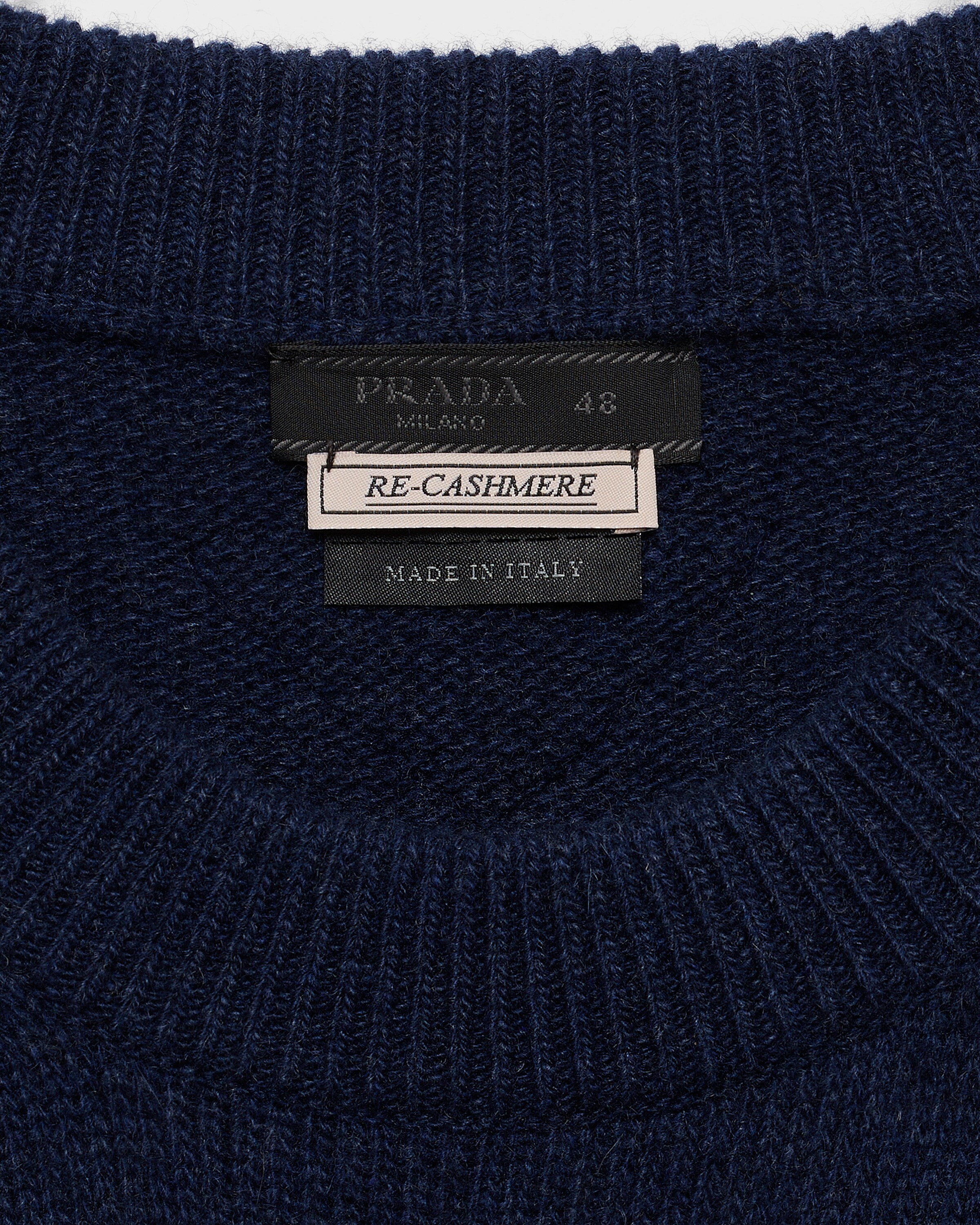 Pull à col rond en re-cashmere PRADA Bleu
