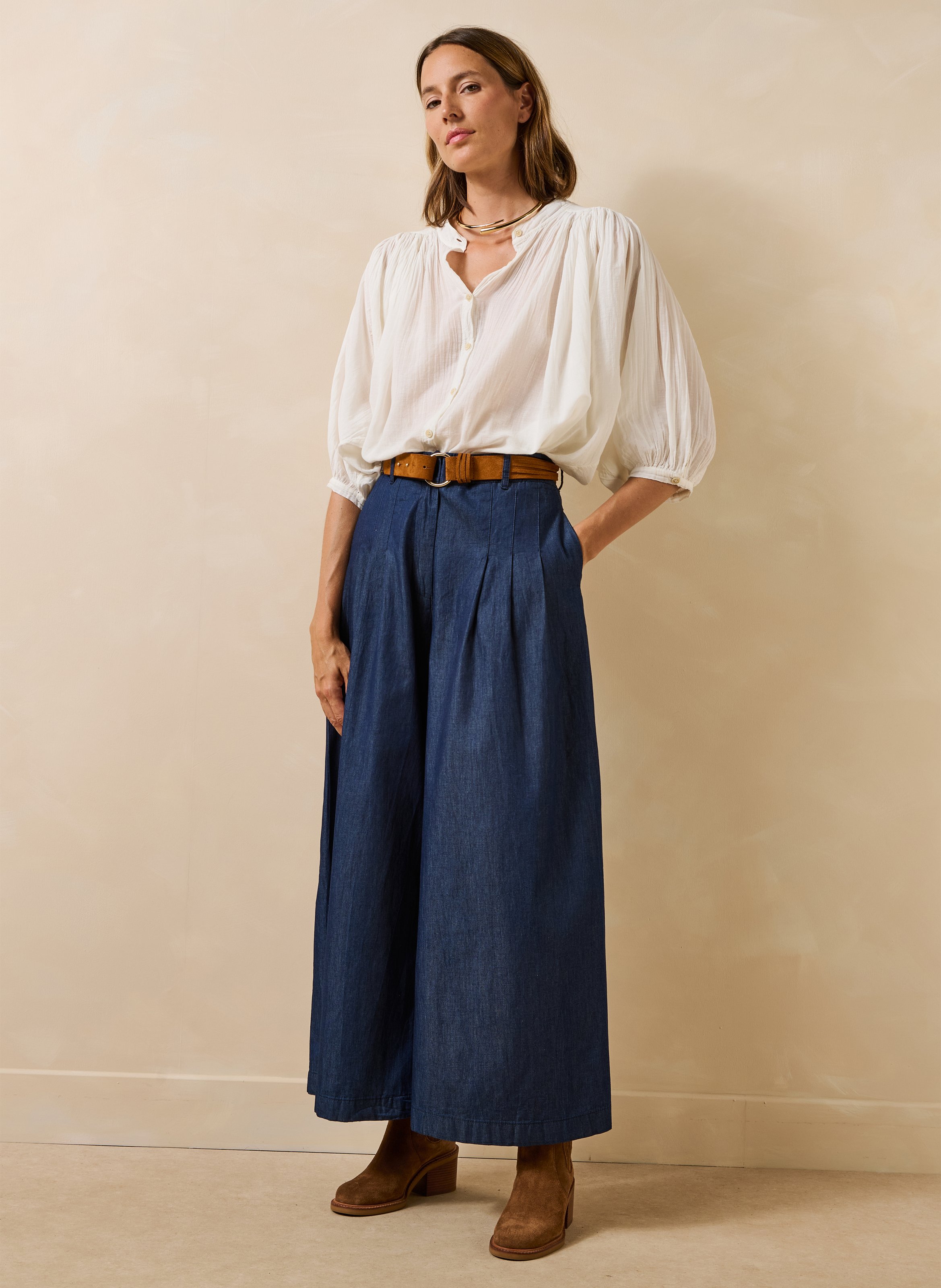 Oversized katoenen overhemd LA FEE MARABOUTEE Wit