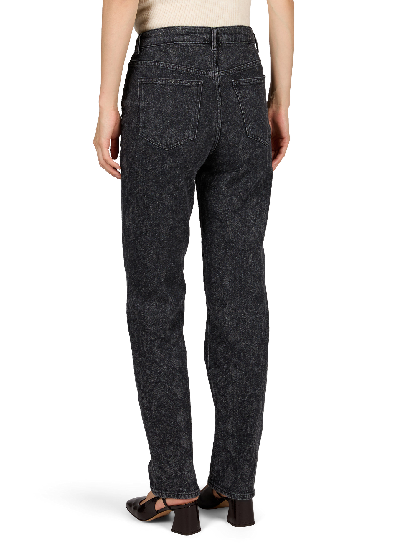 Straight-leg printed jeans in a cotton blend VILA Grey