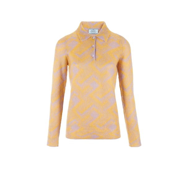 Pull col polo en laine mélangée