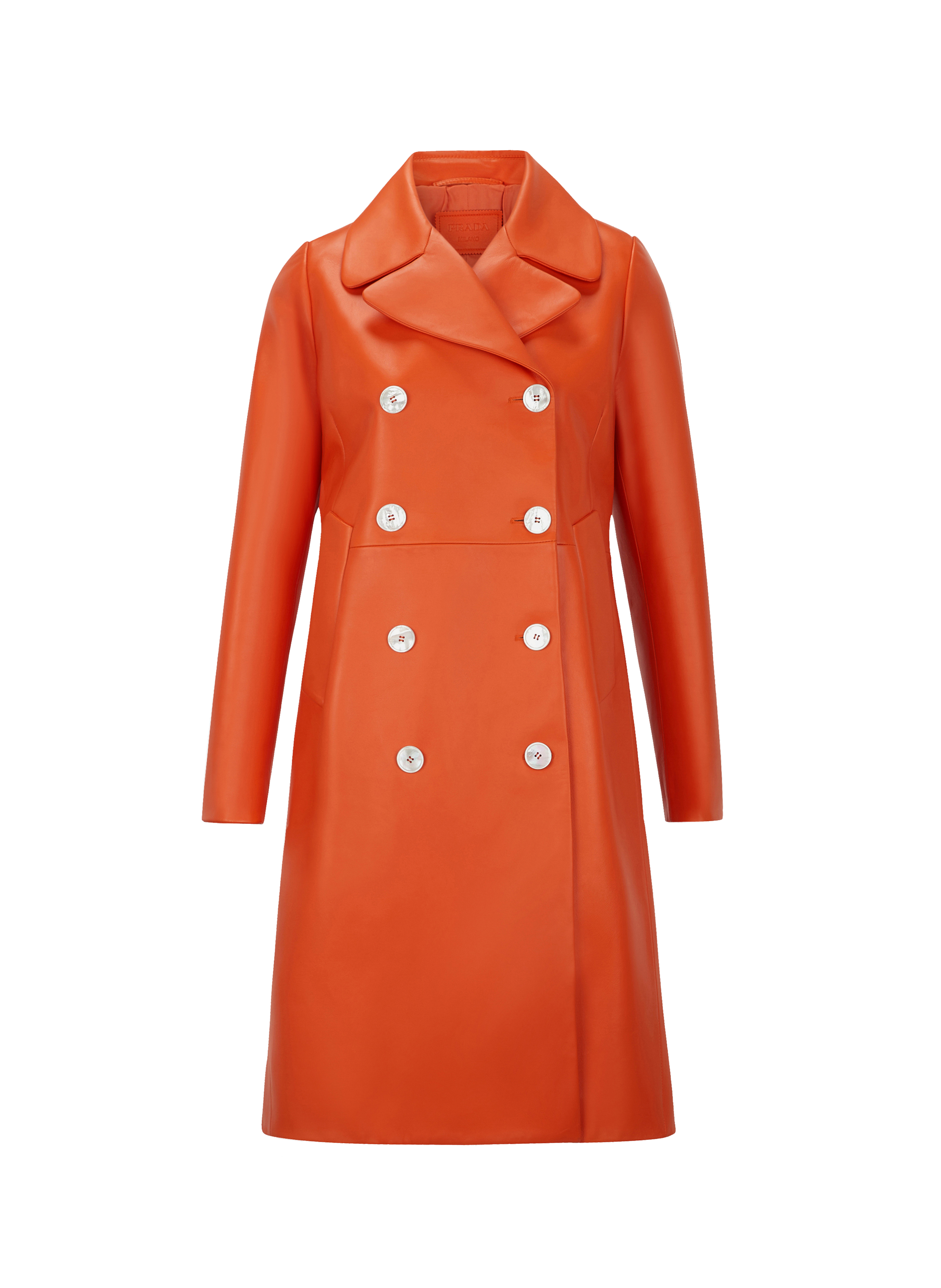 PRADA Manteau en cuir Orange