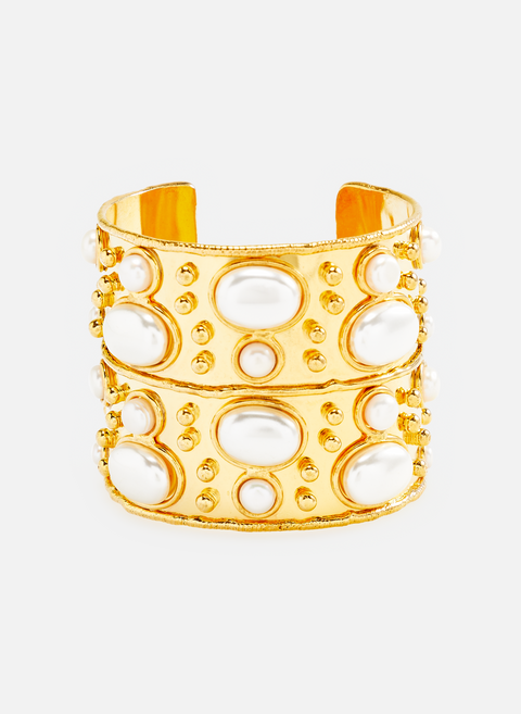 Beige gold-tone metal studded braceletSYLVIA TOLEDANO 