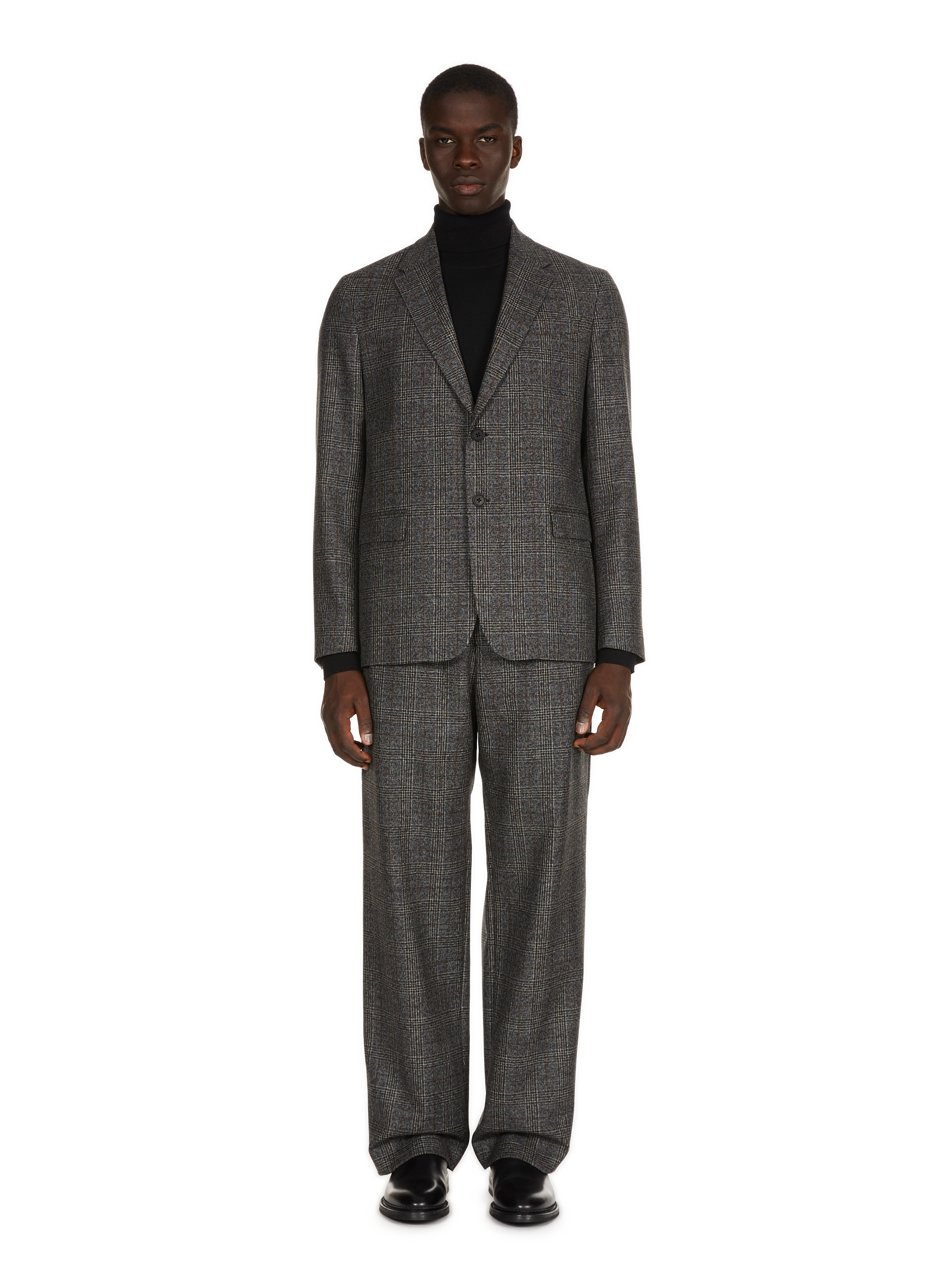 Houndstooth wool suit trousers Multicolour