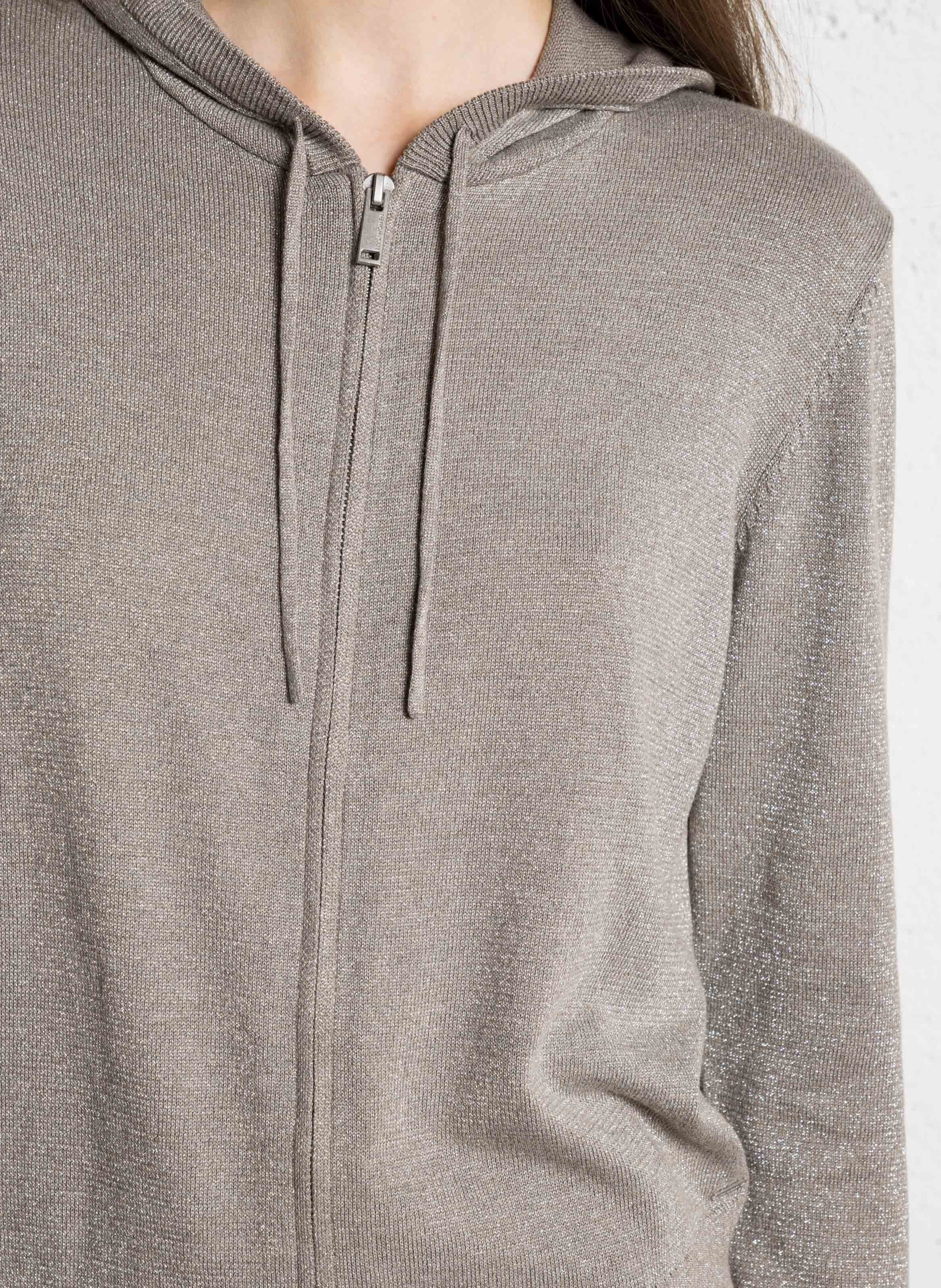 Cardigan à capuche zippé IKKS Beige