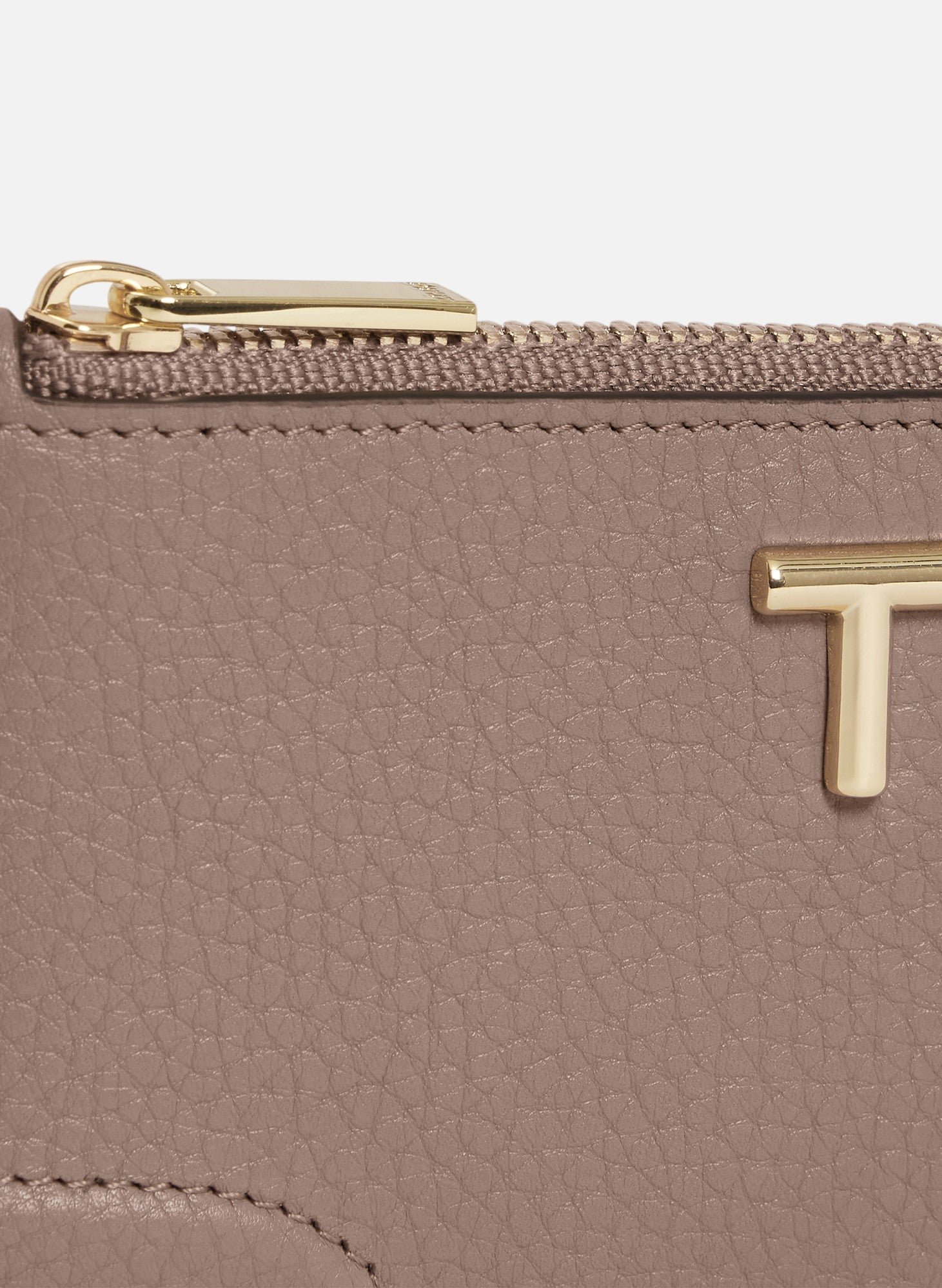 Porte cartes zippé romy en cuir grainé LE TANNEUR Gris