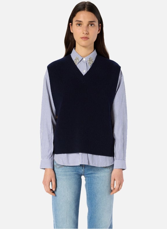 Pull v sans manche - evita Bleu by GERARD DAREL GERARD DAREL Pull v sans manche - evita Bleu