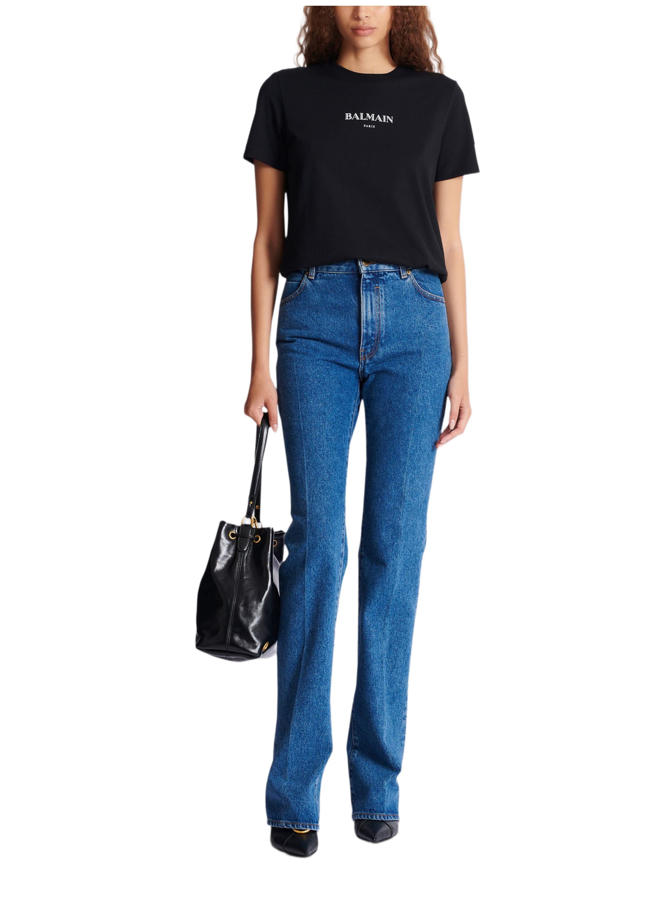 T-shirt avec imprimé balmain BALMAIN Noir