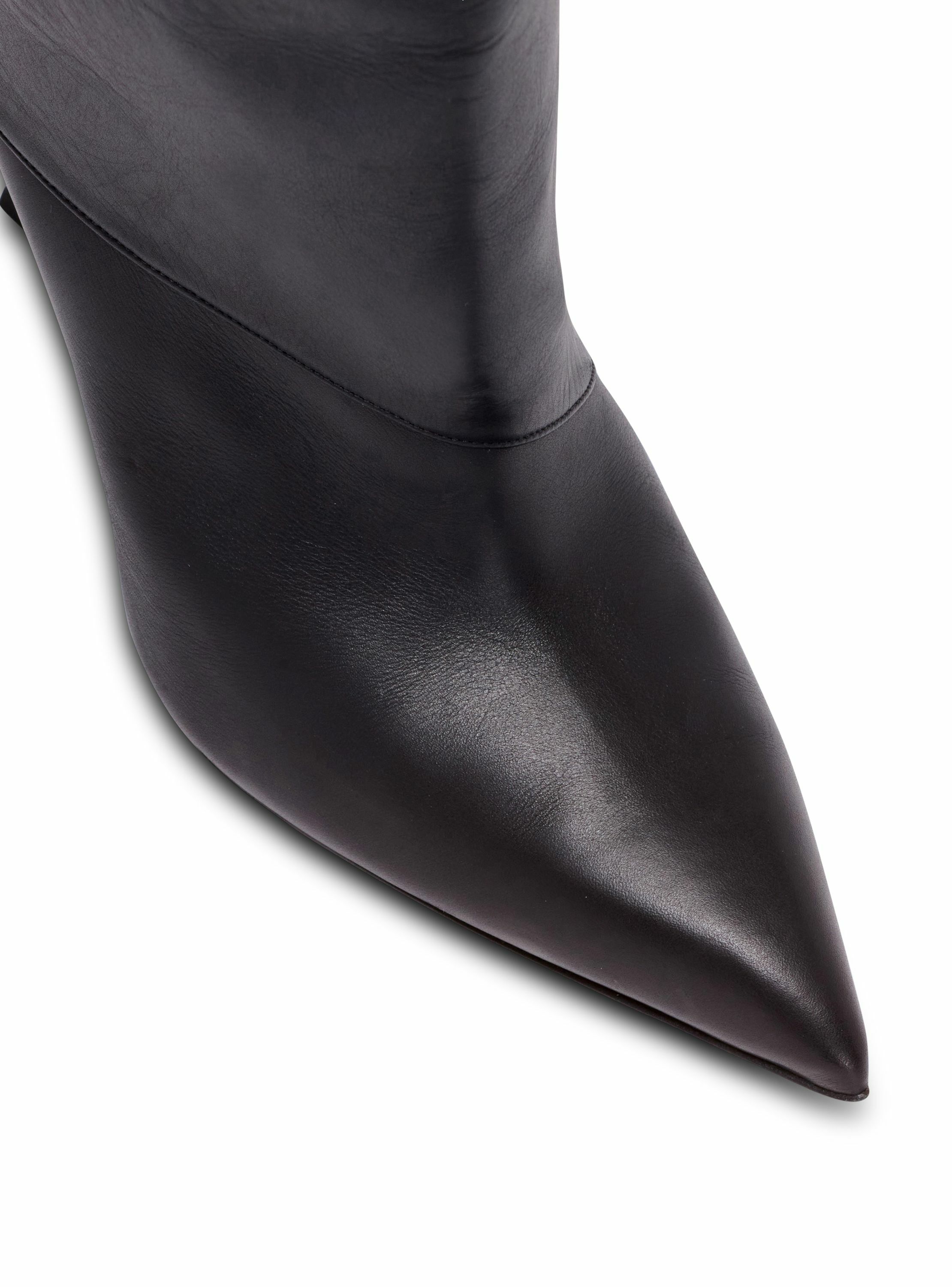 Bottes à talons twist en cuir BALMAIN Noir
