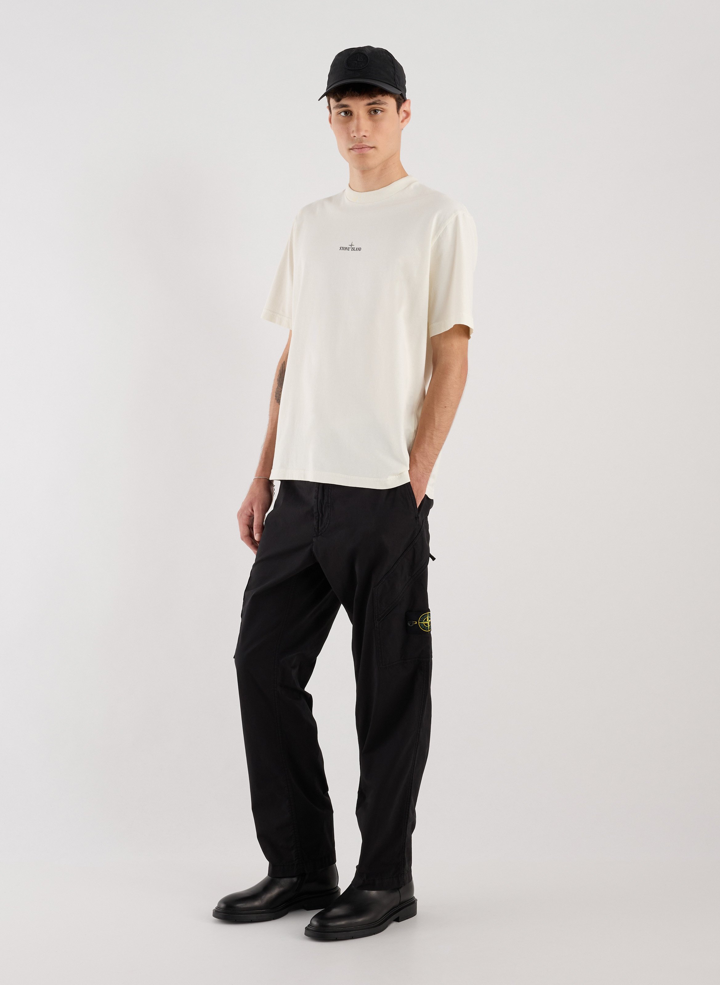 Straight cargo pants STONE ISLAND Black
