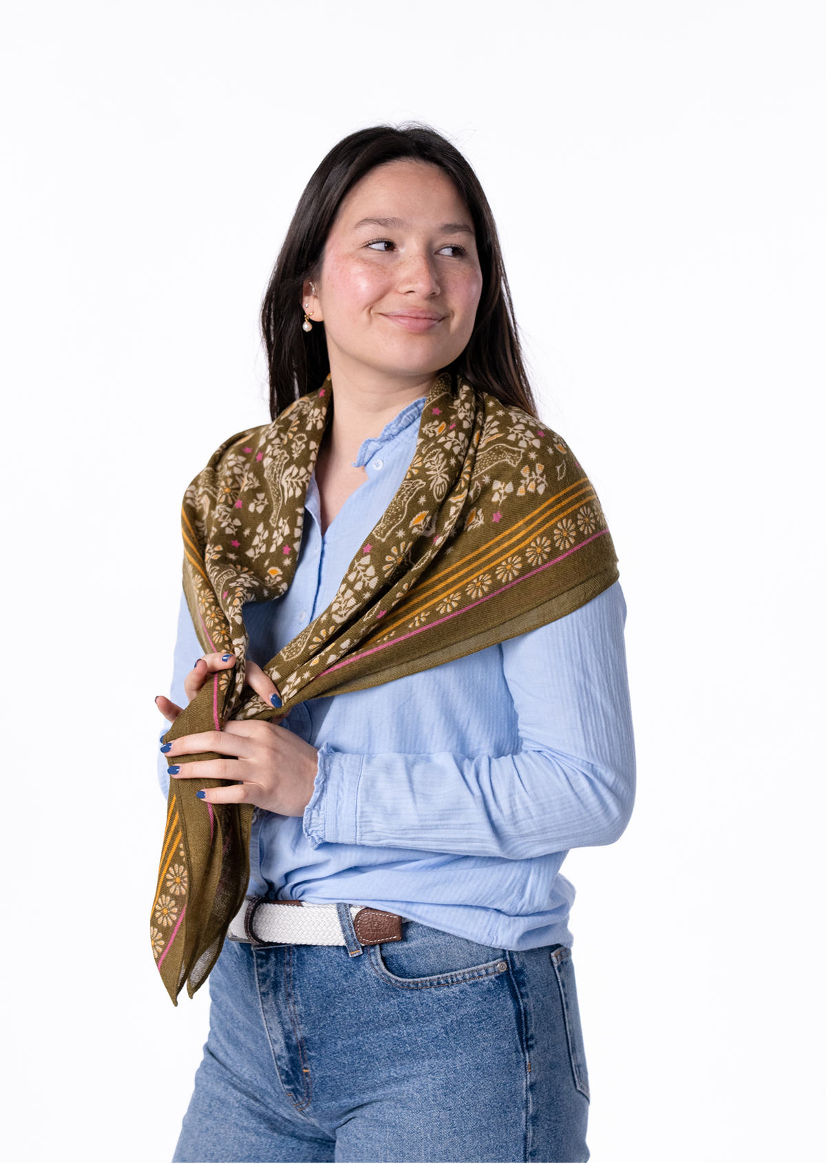 Foulard en laine constance BILLYBELT Kaki