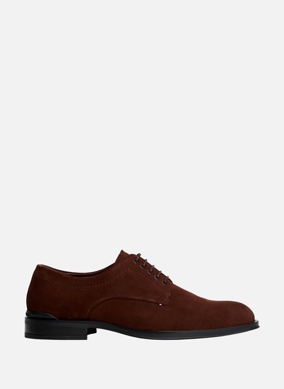 Suede leather derby shoes Brown by TOMMY HILFIGER TOMMY HILFIGER Suede leather derby shoes Brown