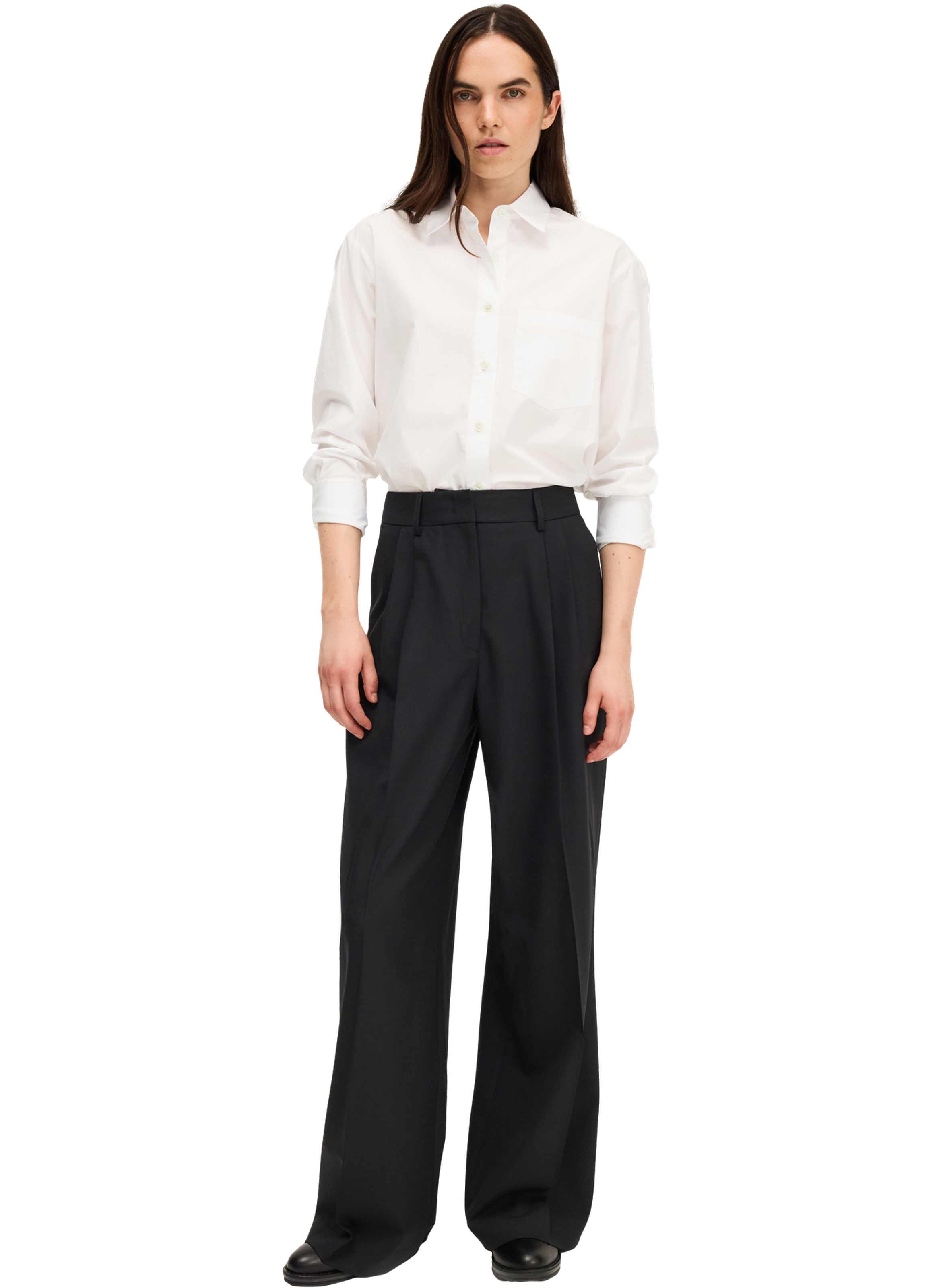 Pantalon large à pinces - chanae PABLO Noir