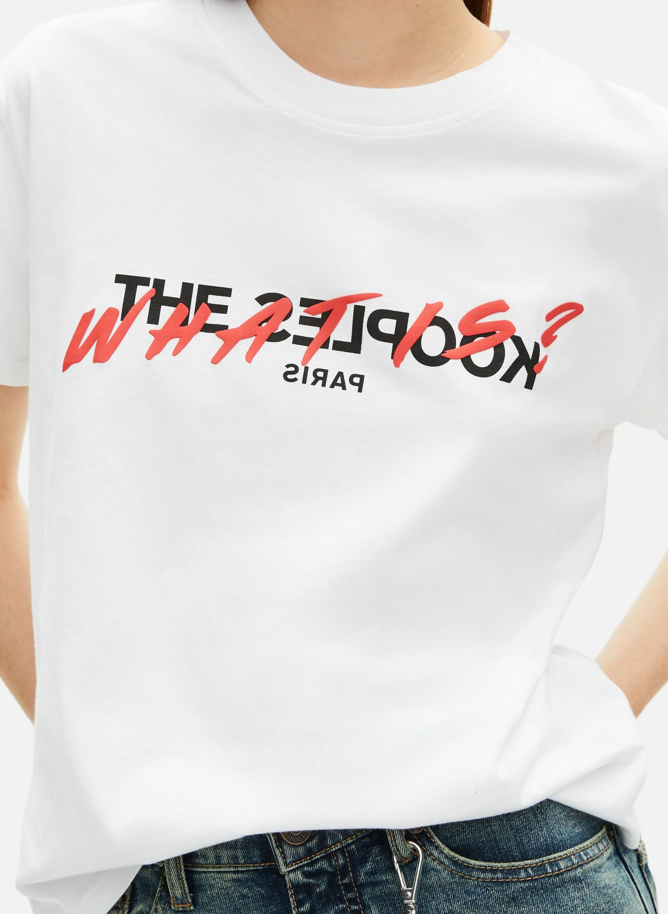 T-shirt coton imprimé What Is THE KOOPLES Blanc