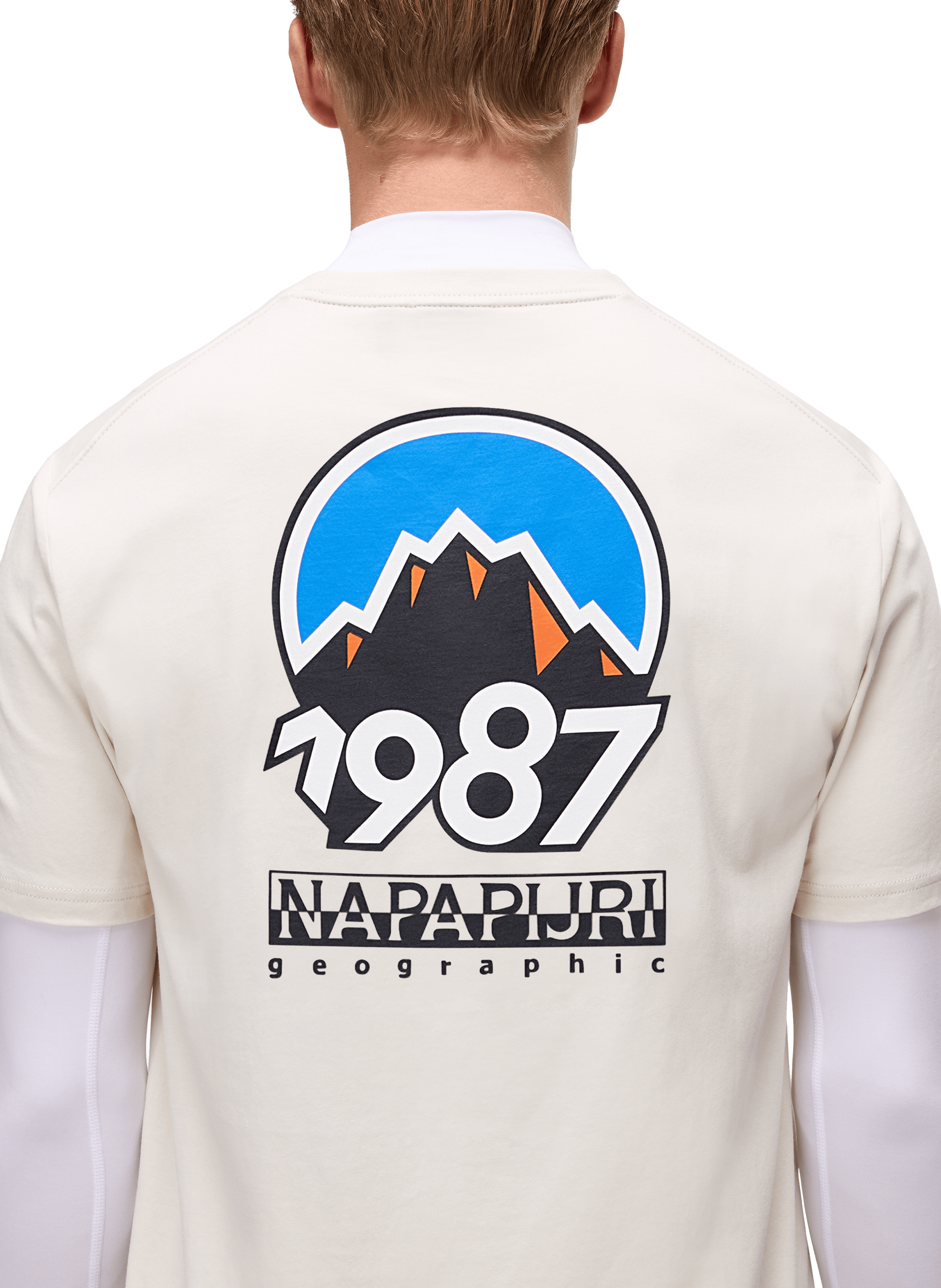 Oversized Printed T-shirt NAPAPIJRI Beige