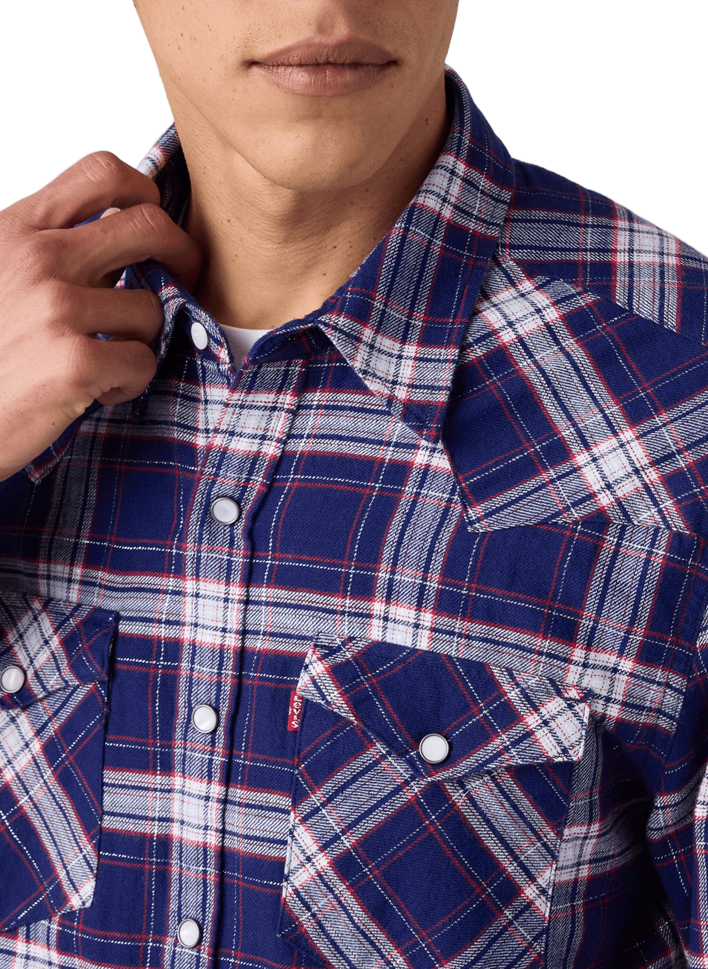 Cotton blend Check Shirt Blue