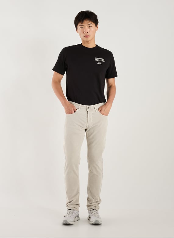 Pantalon slim en velours côtelé en coton mélangé | Beige by REPLAY Pantalon slim en velours côtelé en coton mélangé Beige