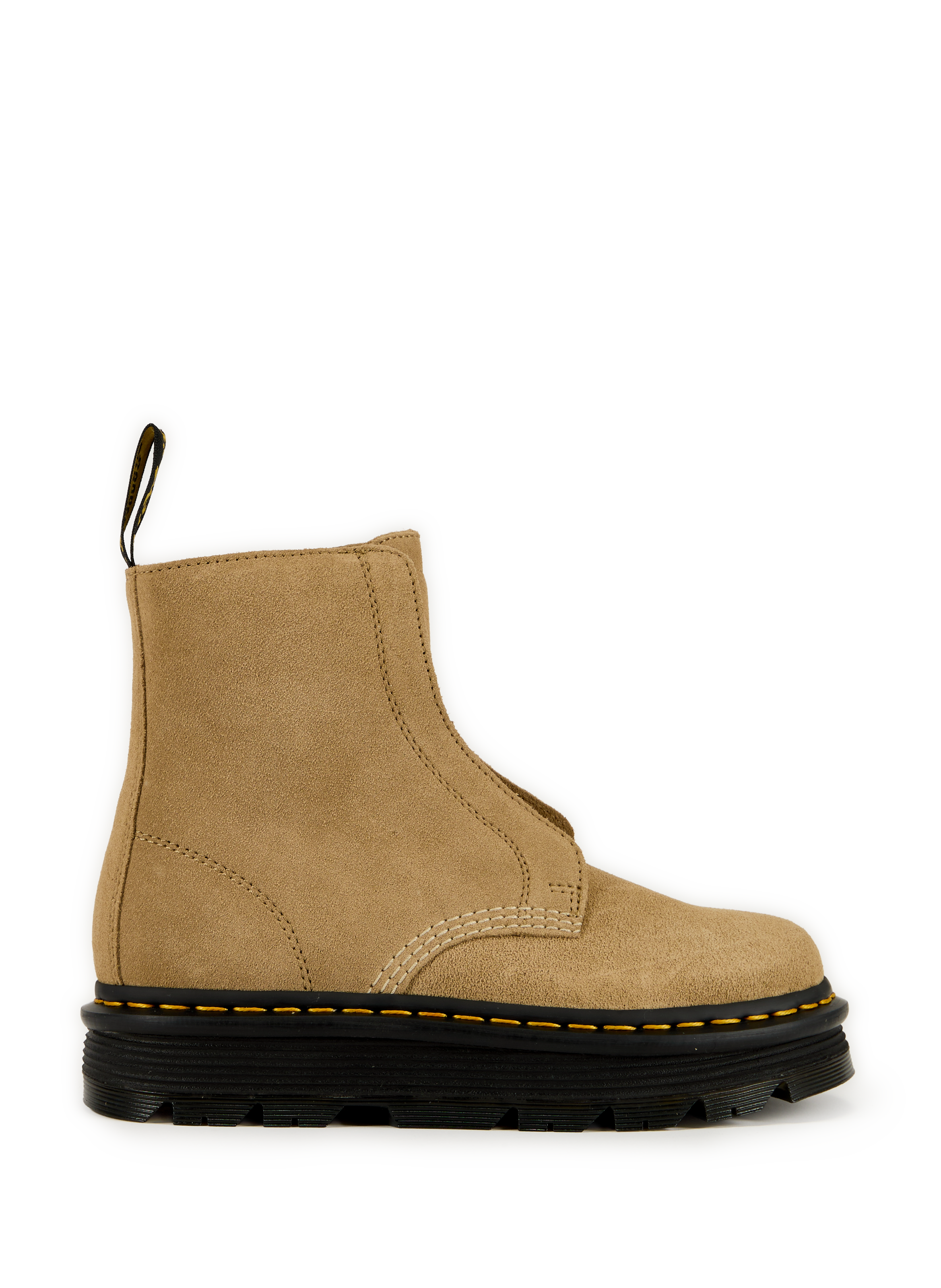 DR. MARTENS Zebzag leather ankle boots Beige