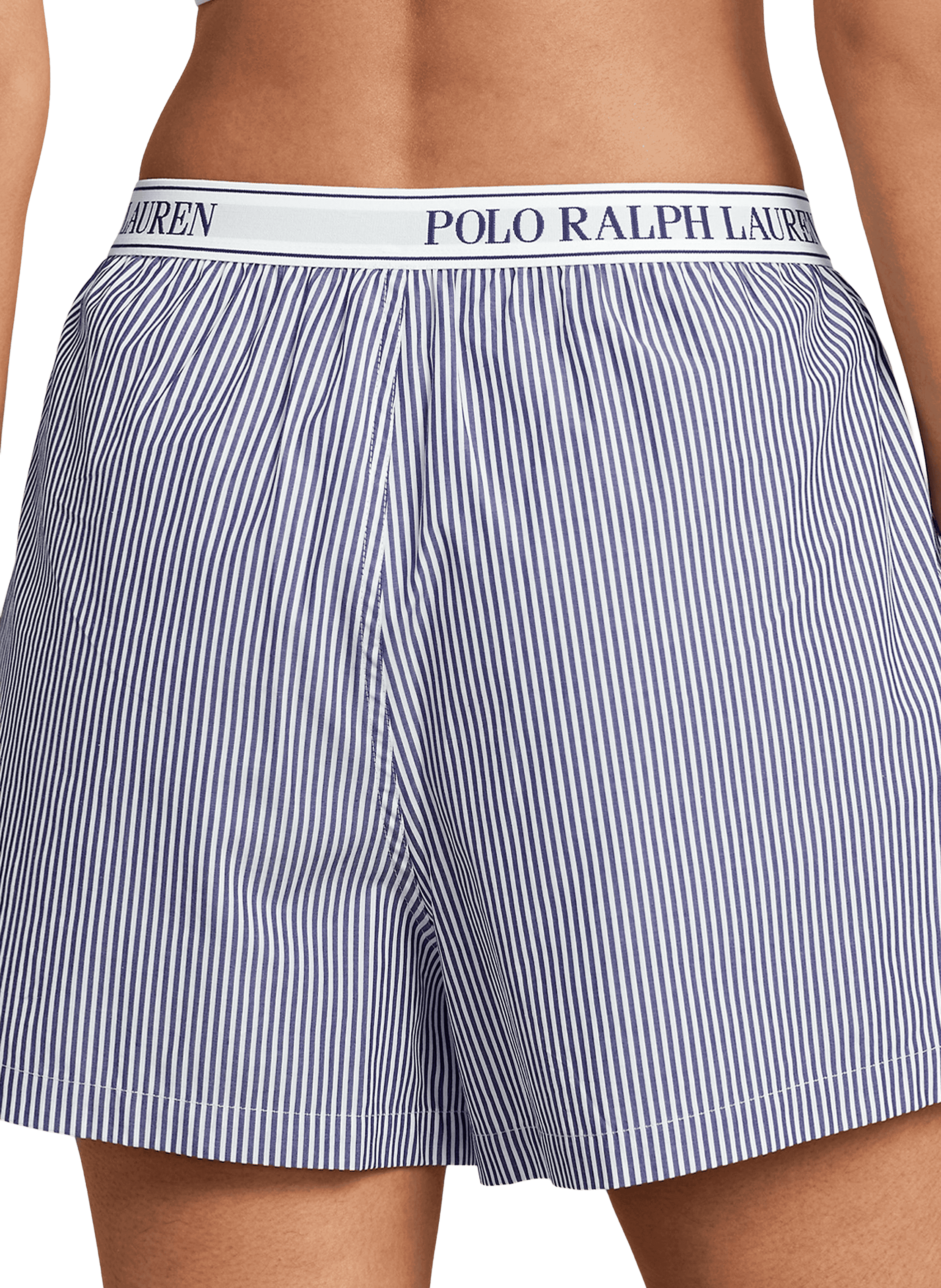 Short de pyjama rayé en coton POLO RALPH LAUREN Bleu