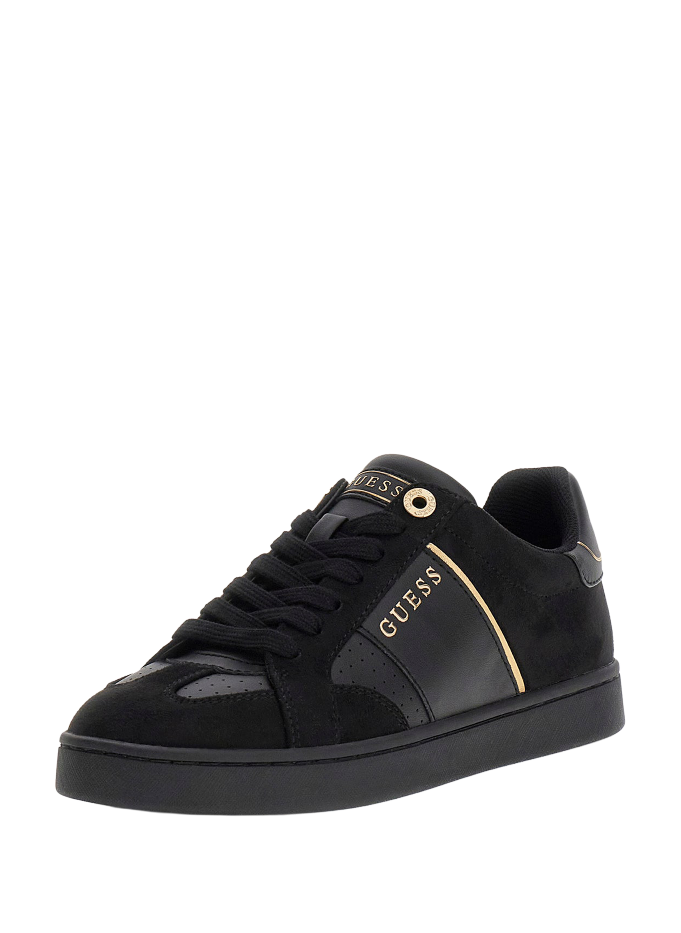 Baskets bi-matière à logo GUESS Noir