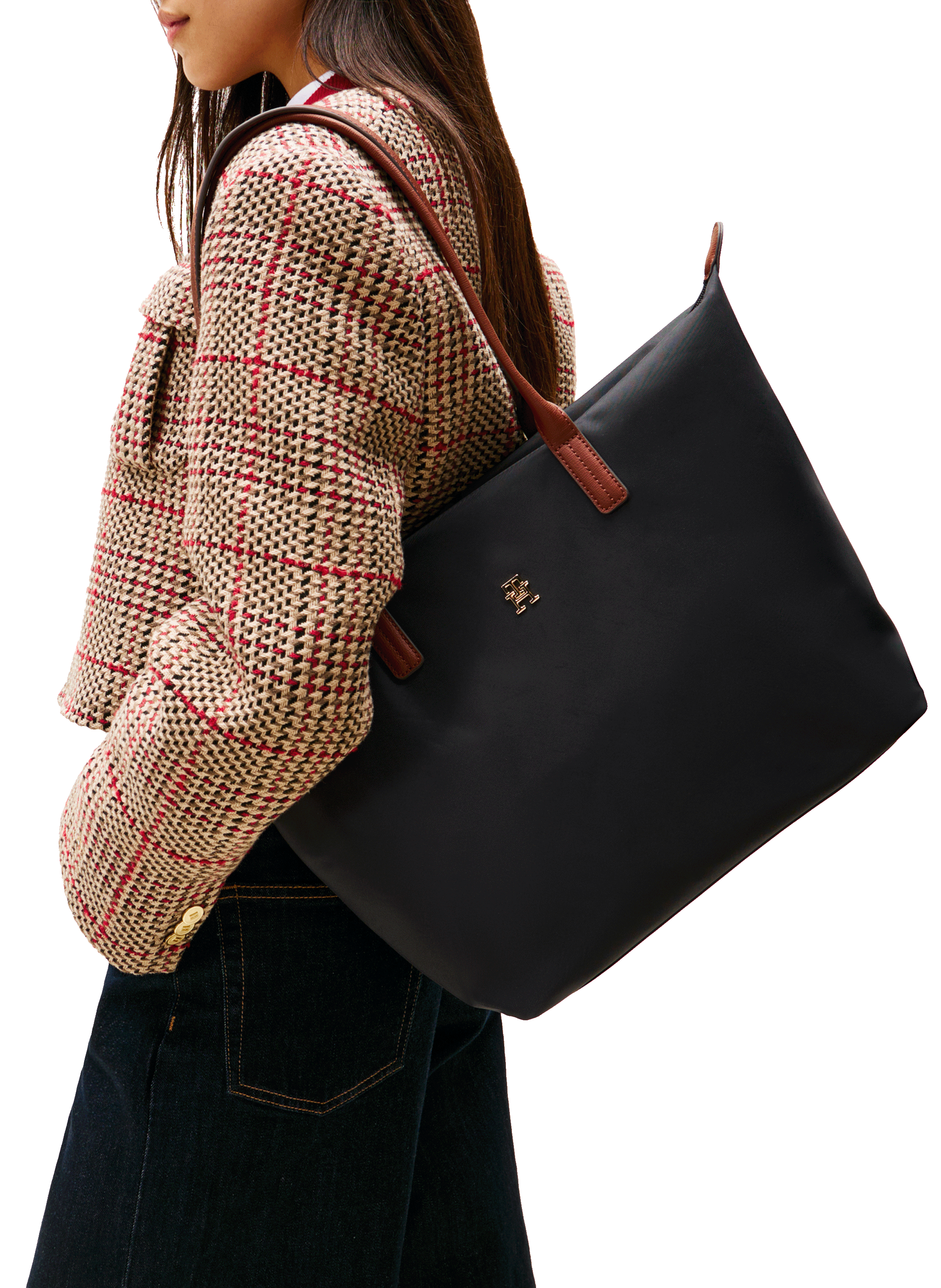 Sac épaule uni TOMMY HILFIGER Noir