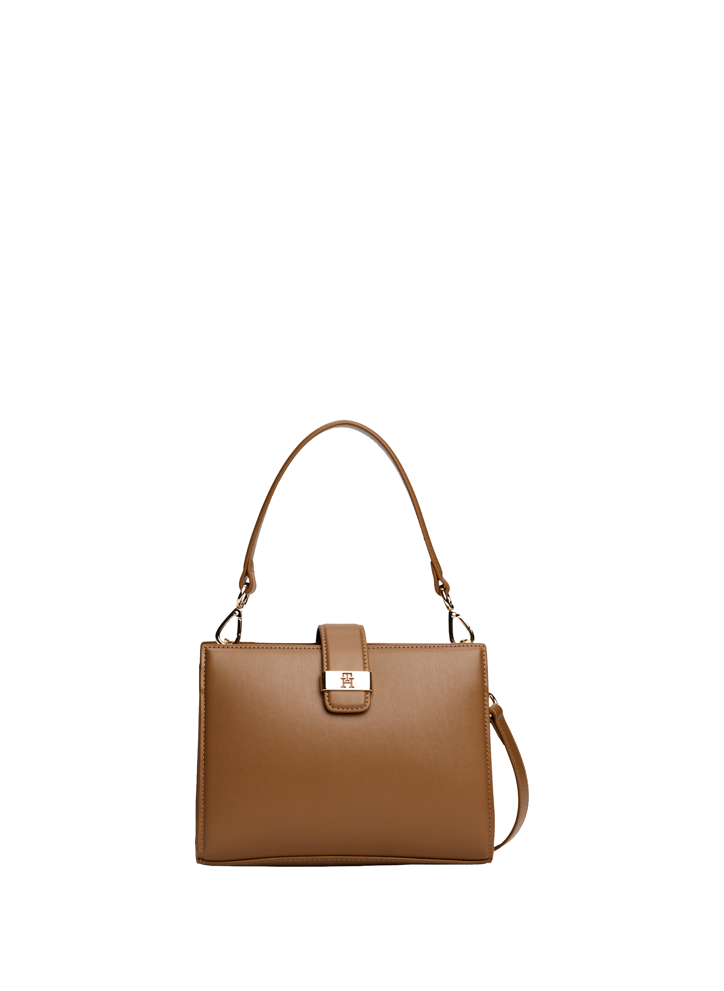 Handbag with logo clasp TOMMY HILFIGER Brown