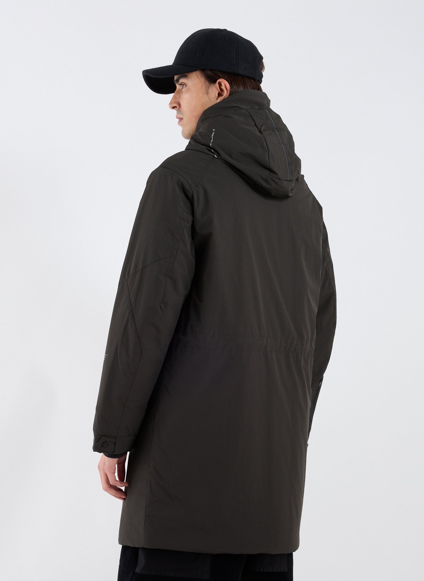 Mid-length hooded jacket KRAKATAU Khaki