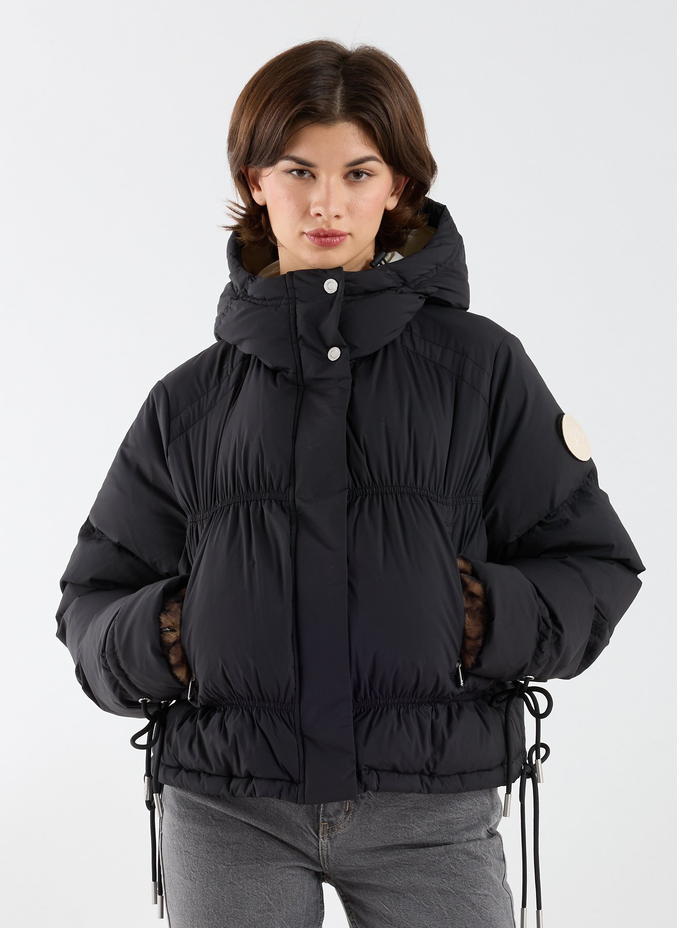 JOTT Short quilted down jacket Black