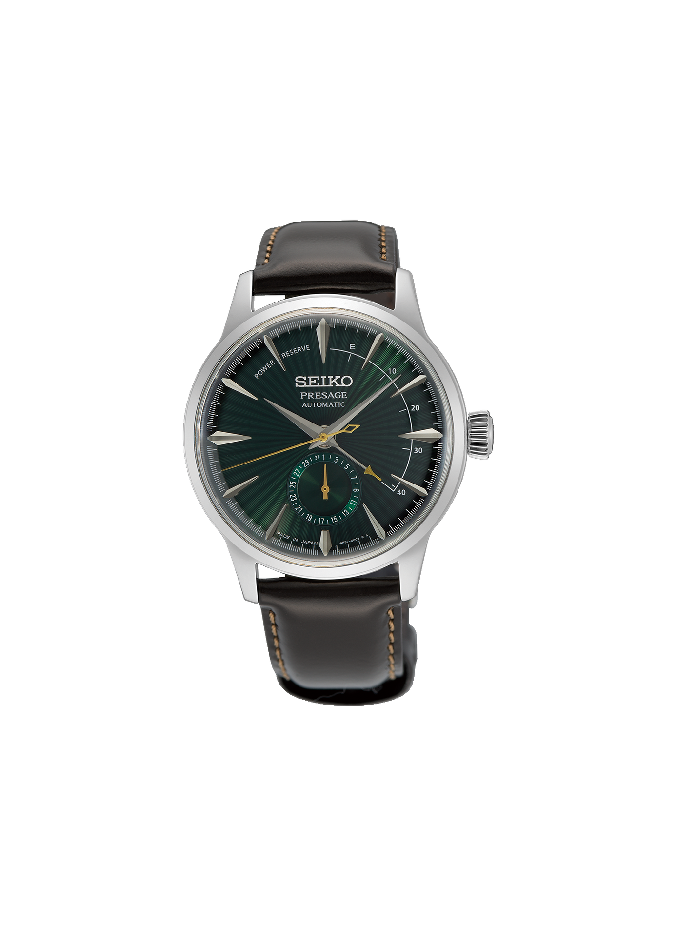 Montre en cuir et acier inoxydable SEIKO Marron