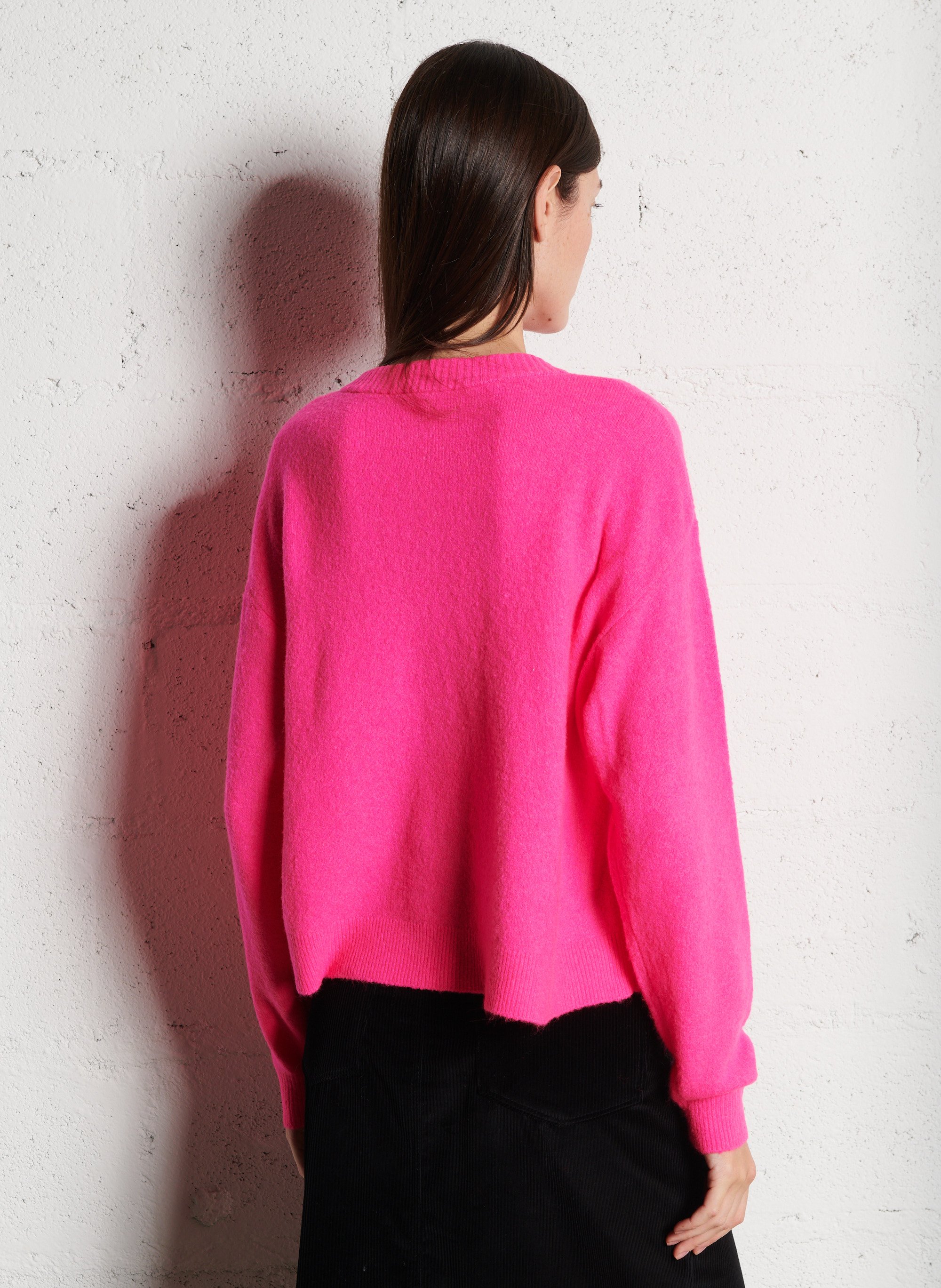 Gilet oversize col rond boutonné damsville AMERICAN VINTAGE Rose