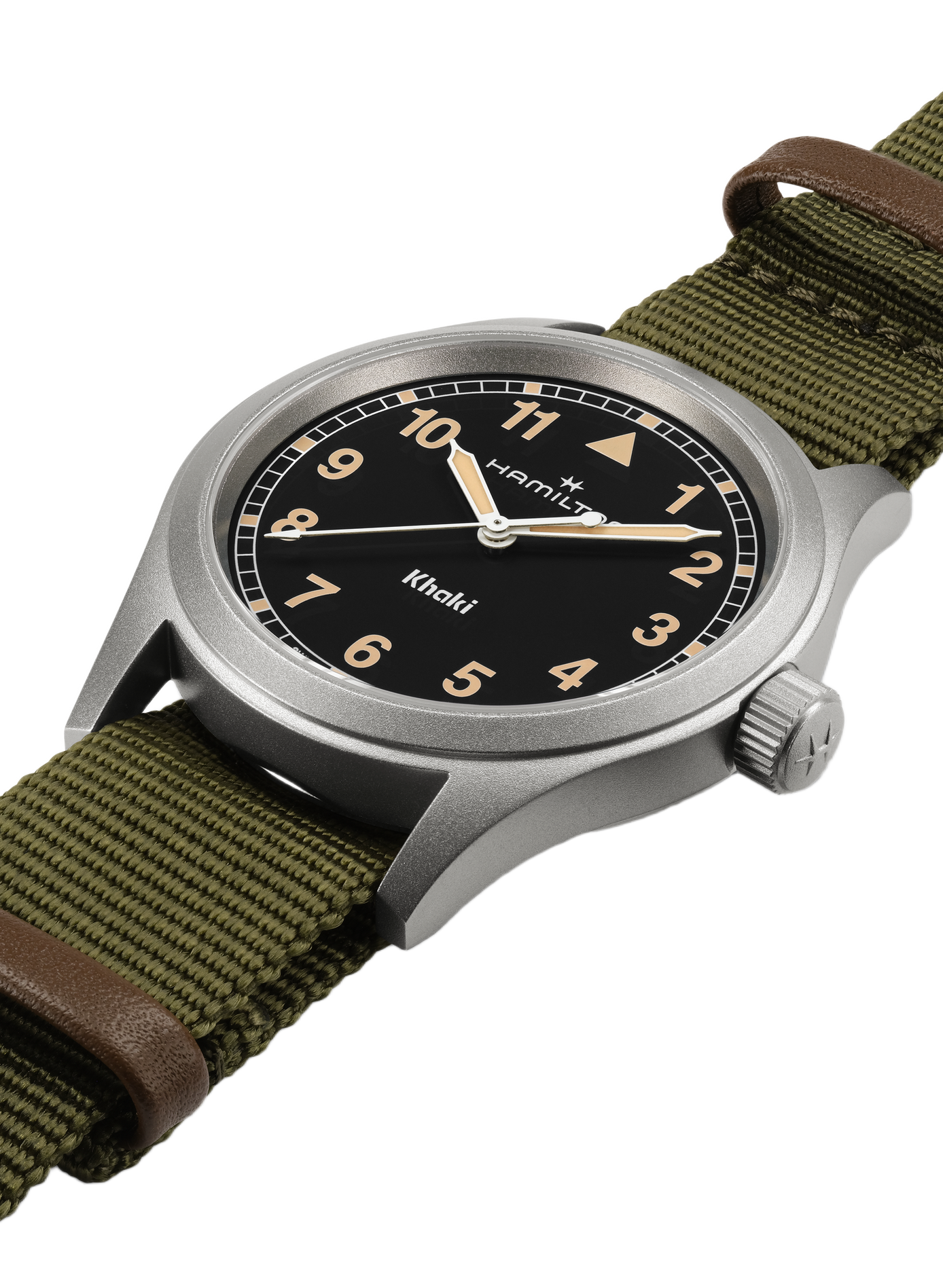 Montre à quartz en acier inoxydable mélangé HAMILTON Noir