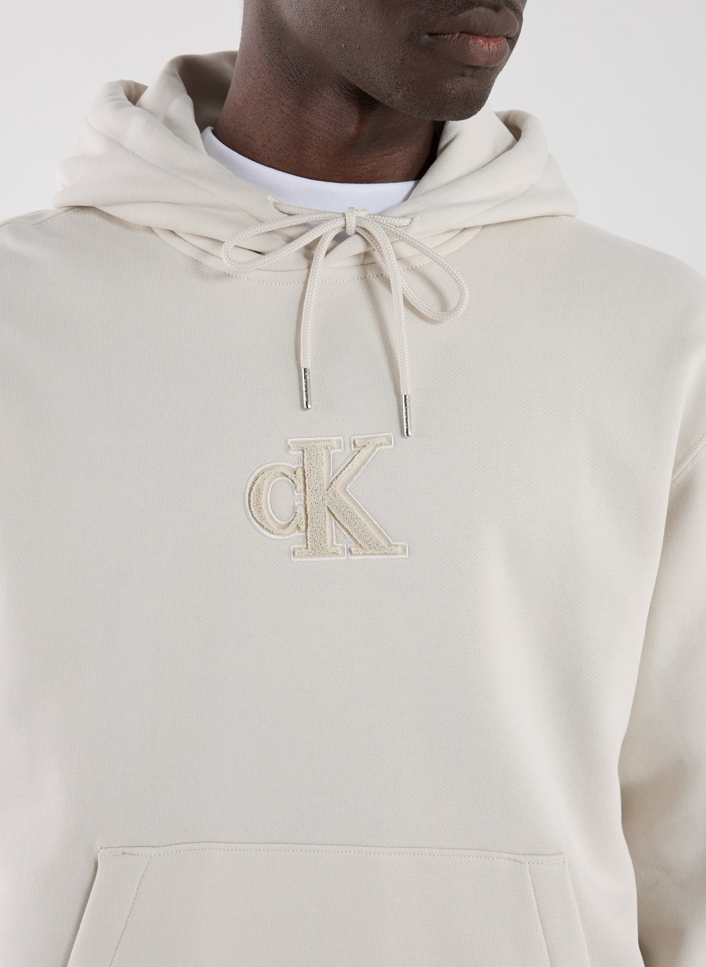 Hoodie en coton mélangée CALVIN KLEIN Beige
