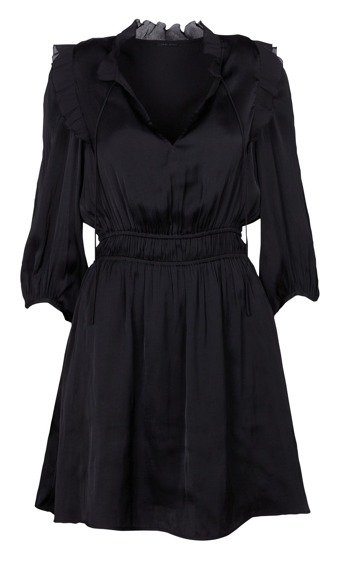 Robe courte satinée col v IKKS Noir