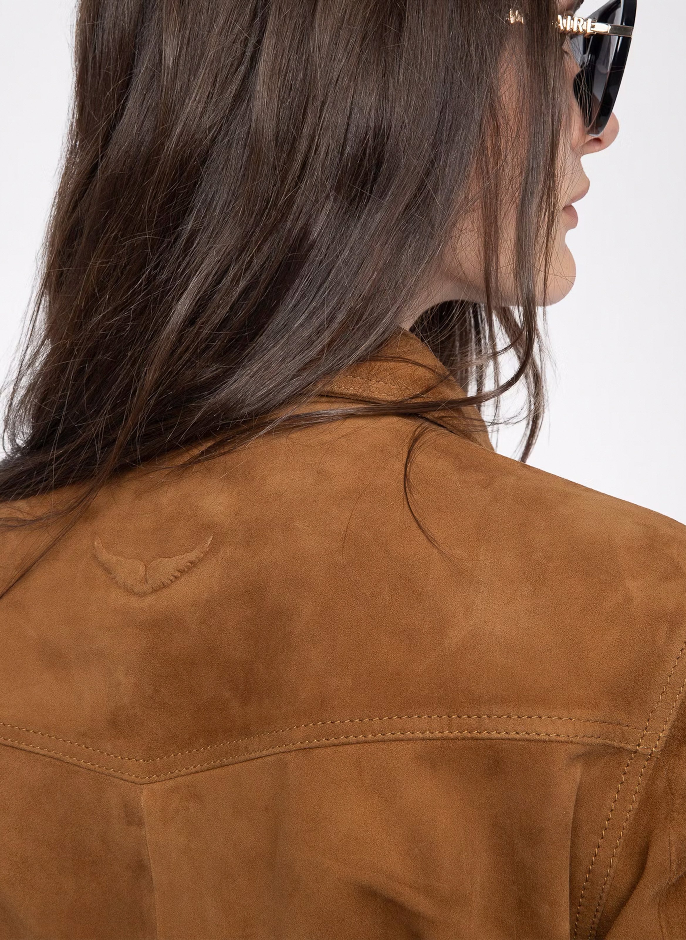 Chemise ajustée en cuir suédé thelma ZADIG&VOLTAIRE Marron