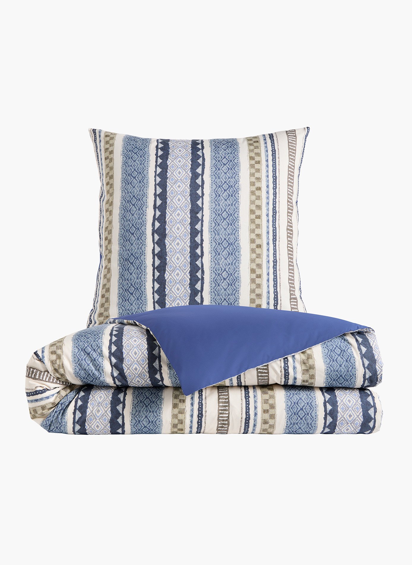 Pack housse de couette + taie(s) d'oreiller cyclades ANNE DE SOLENE Bleu