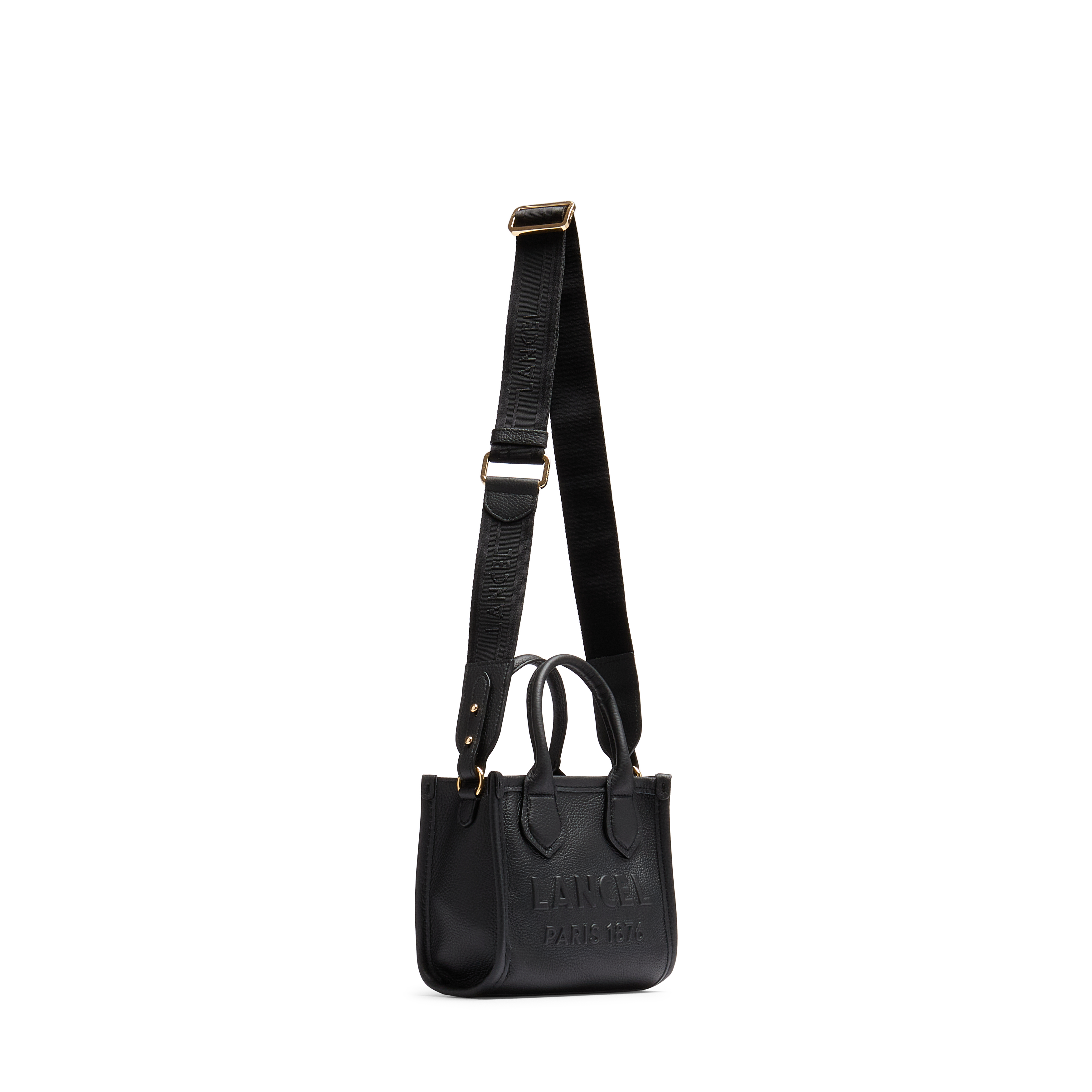Mini sac cabas zippé double porté jour de lancel en cuir LANCEL Noir