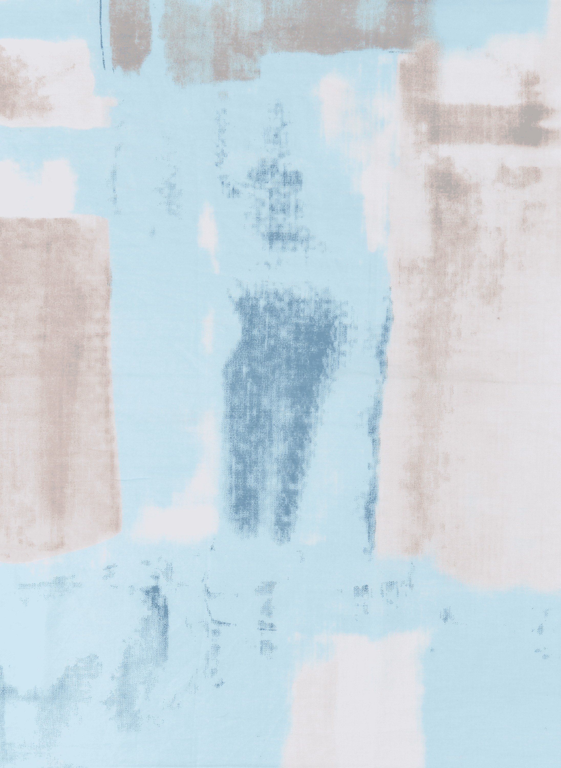 Abstract Pattern Cotton Stole AU PRINTEMPS PARIS Blue