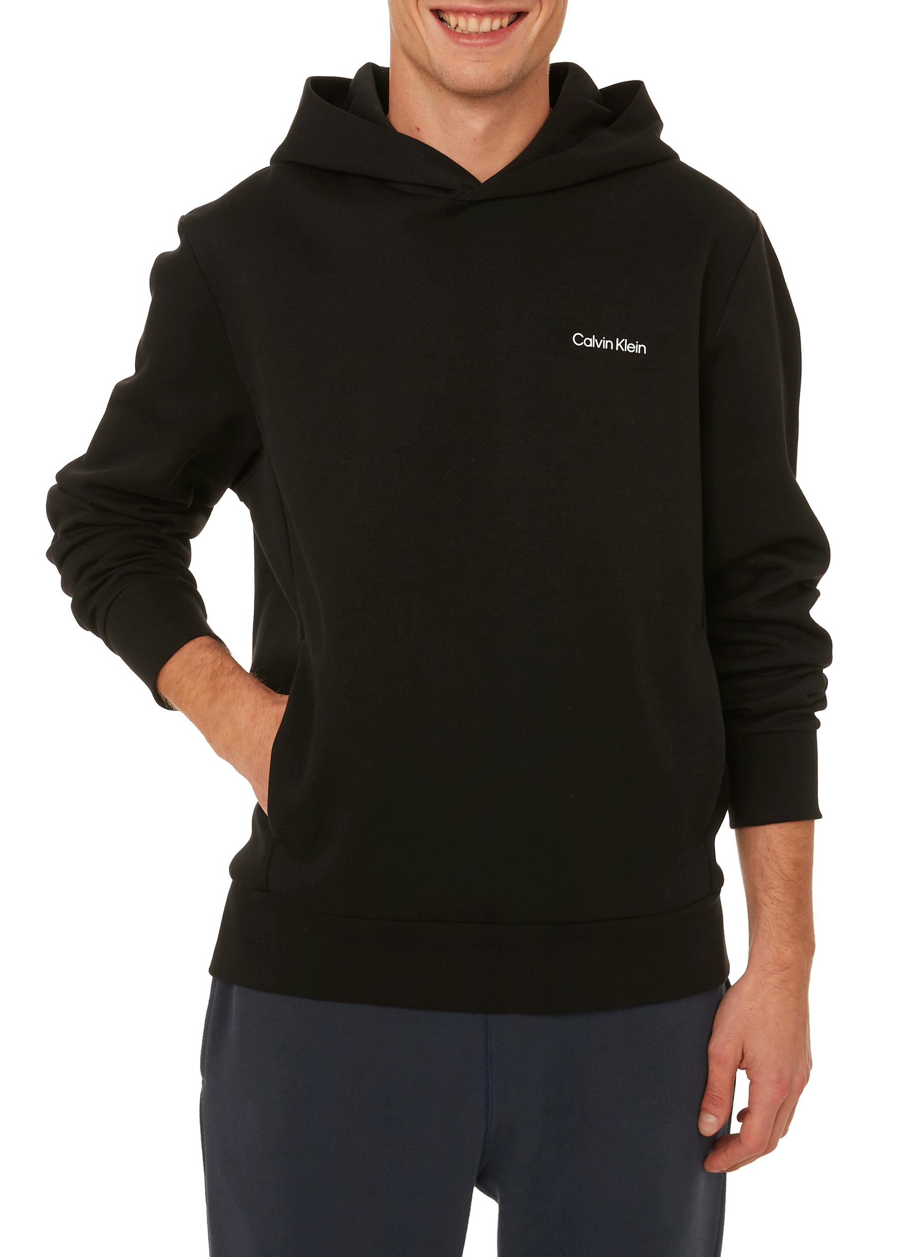 Recycled polyester and cotton hoodie CALVIN KLEIN Black