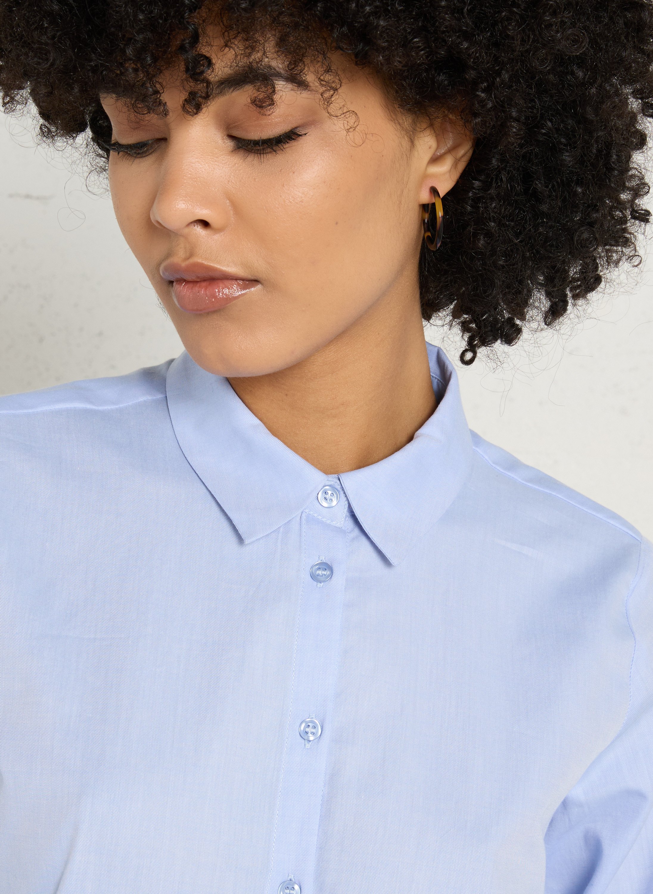 Chemise droite col classique en coton carla MAISON 123 Bleu