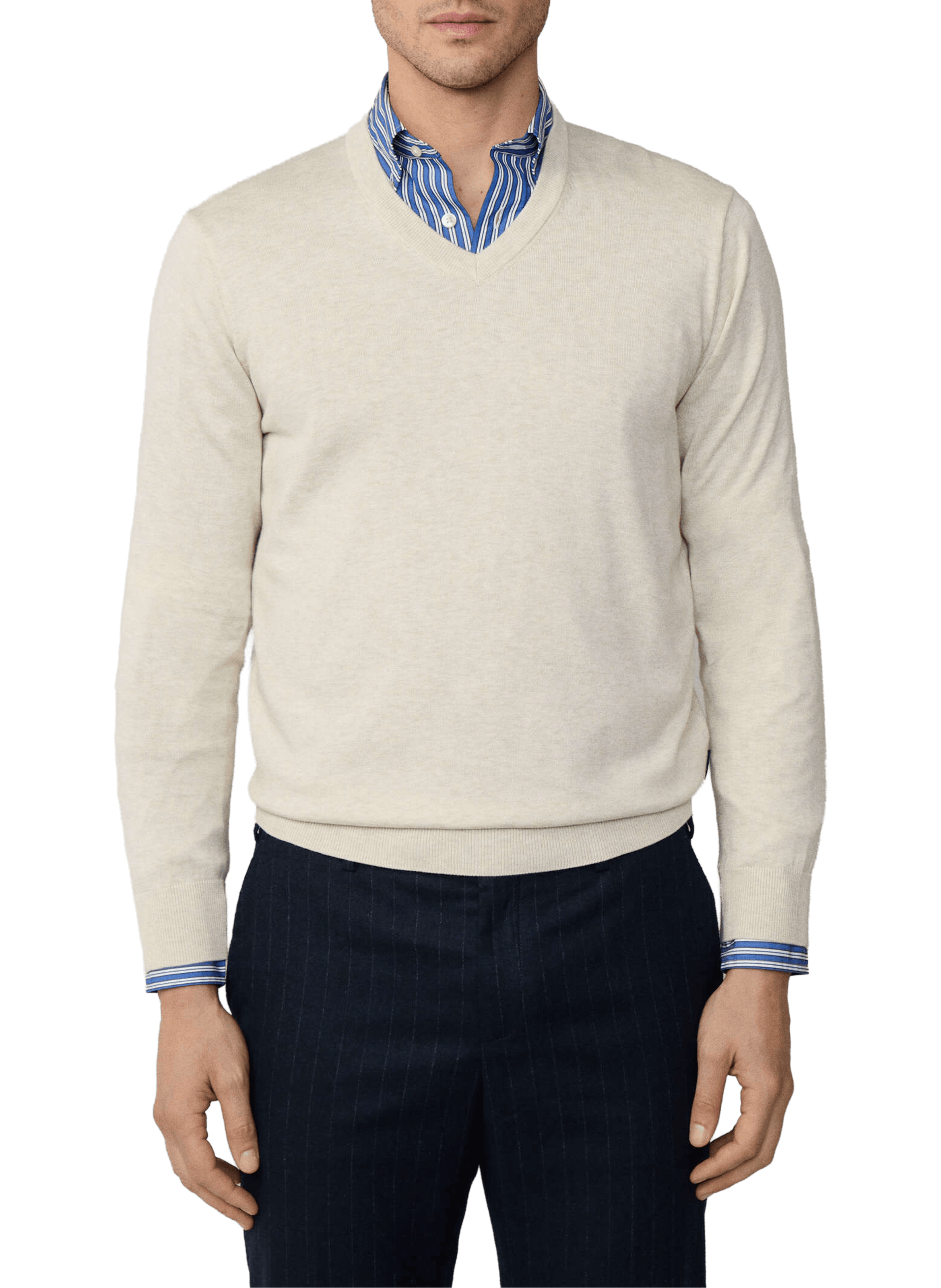 Cotton and linen jumper FACONNABLE Beige