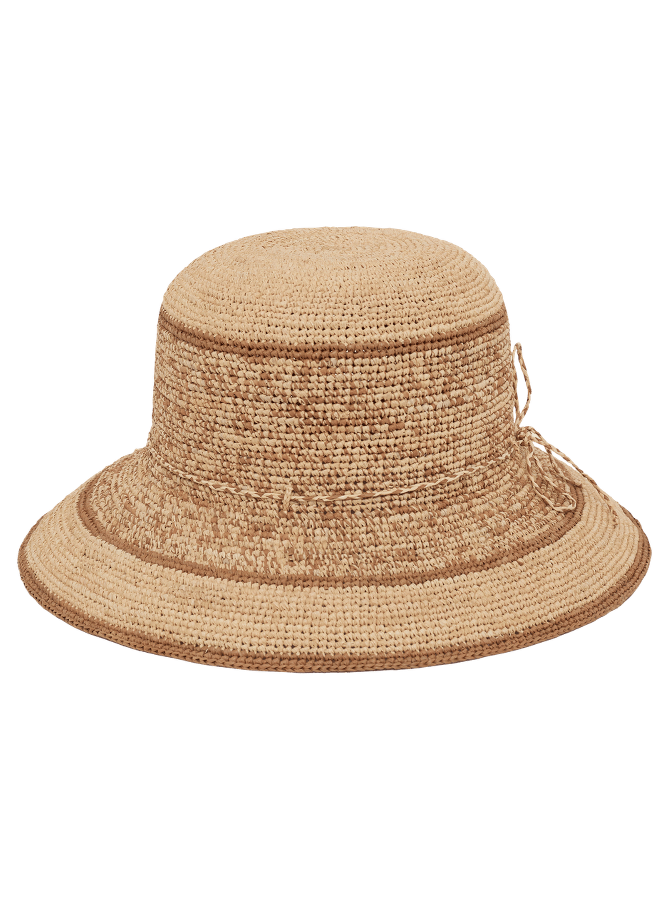 Chapeau en raphia bicolore - elisabeth PABLO Beige